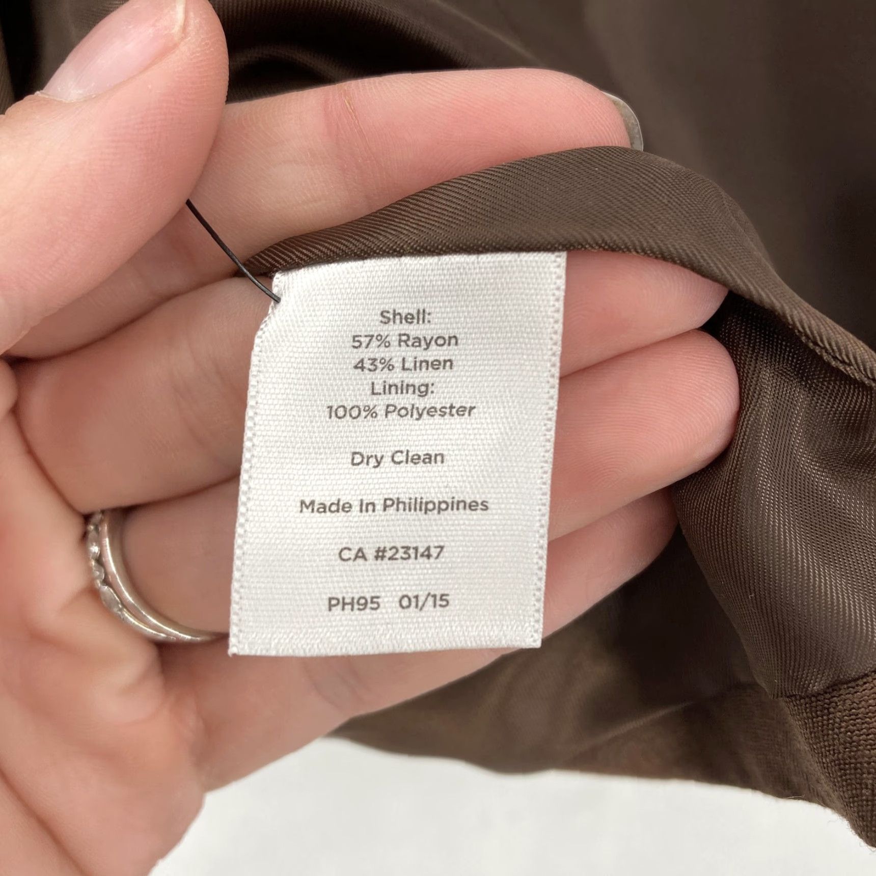 Talbots VINTAGE Talbots Blazer Womens 14P Petite Brown Linen Blend Button Front Tailored Jacket Size XL / US 12-14 / IT 48-50 - 5 Thumbnail