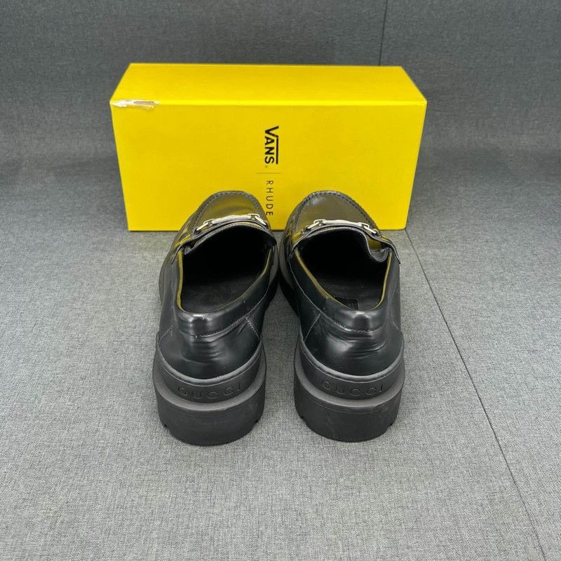 Gucci Gucci Black Leather Comfortable Loafers for Men - Size US 8.5 / EU 41-42 - 3 Thumbnail