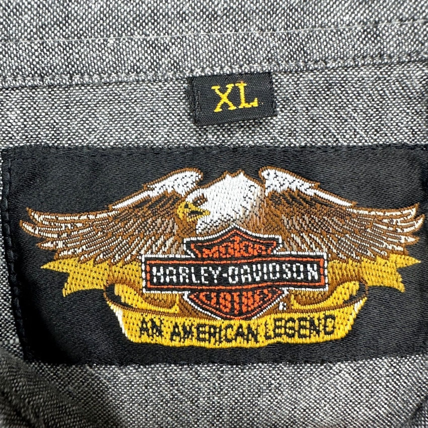 Harley Davidson Harley-Davidson Shirt XL Grey Button-Up Long Sleeve Chambray Flap Pockets Button-Up Mens Shirt Size US XL / EU 56 / 4 - 5 Thumbnail