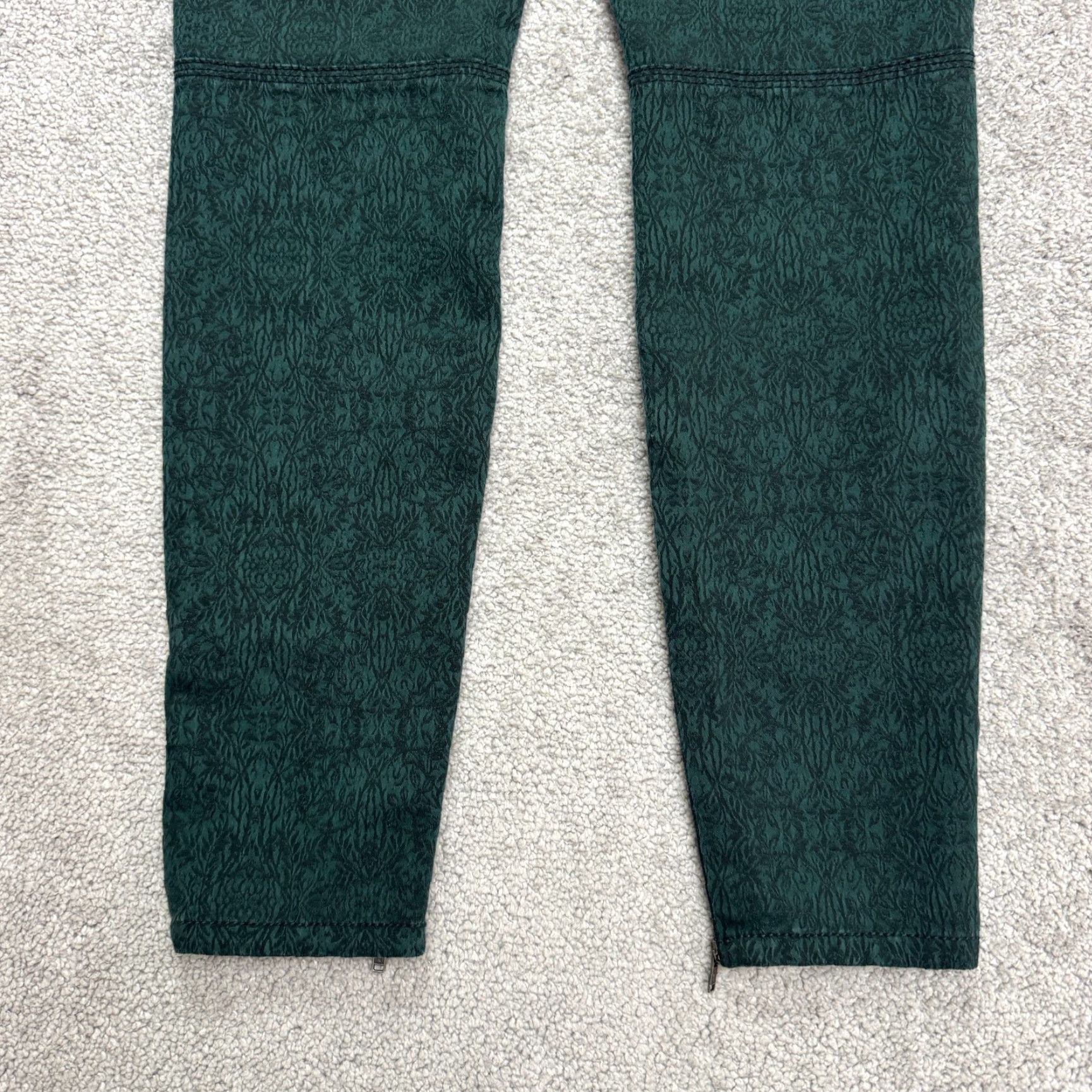 Vintage Pilcro And The Letter Press Jacquard Ankle Zip Denim Jeans Womens 26 Green 28x28 Size 26" / US 2 / IT 38 - 4 Thumbnail