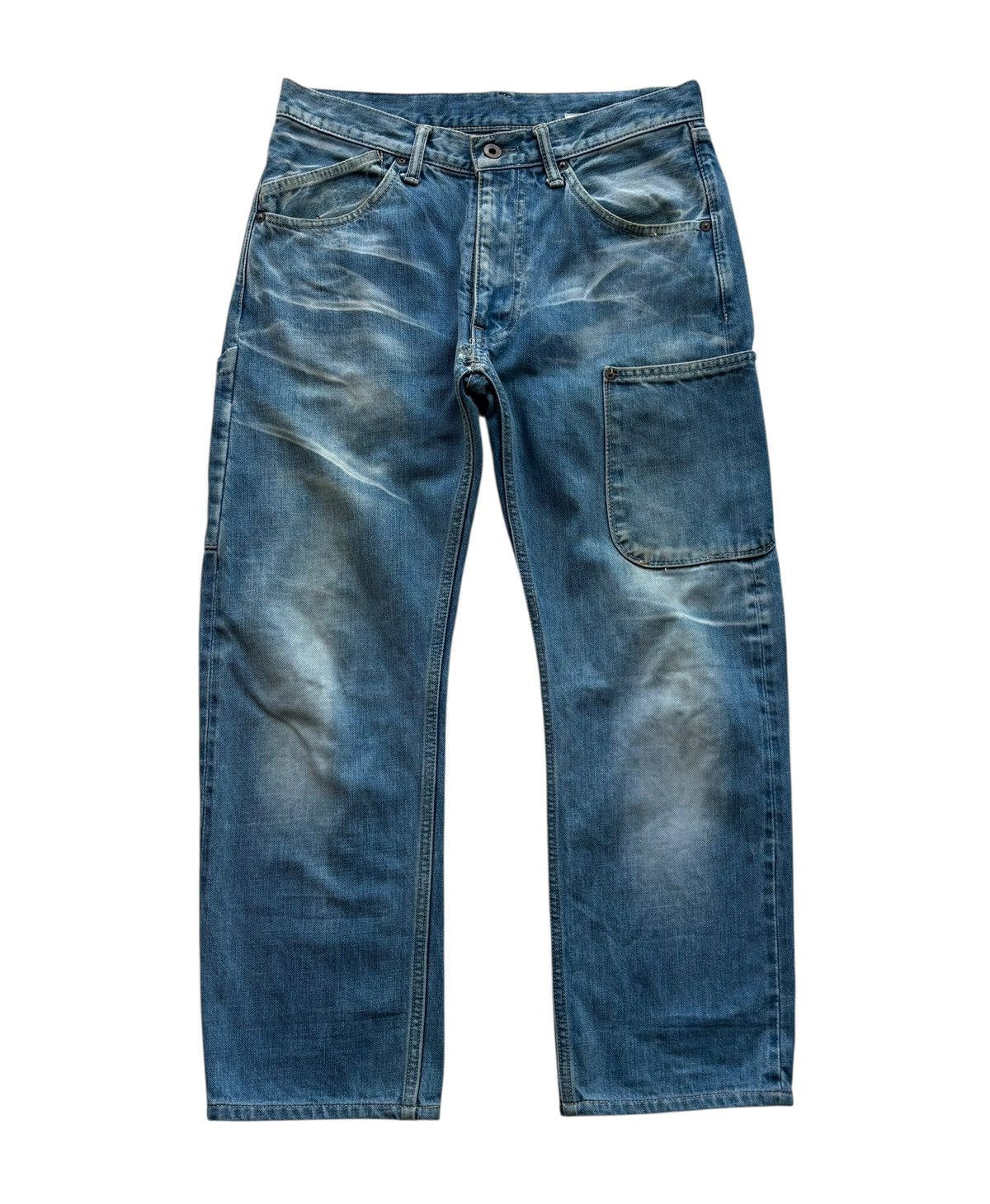 The Repack Bleach Denim Selvedge Carpenter Workwear Pants