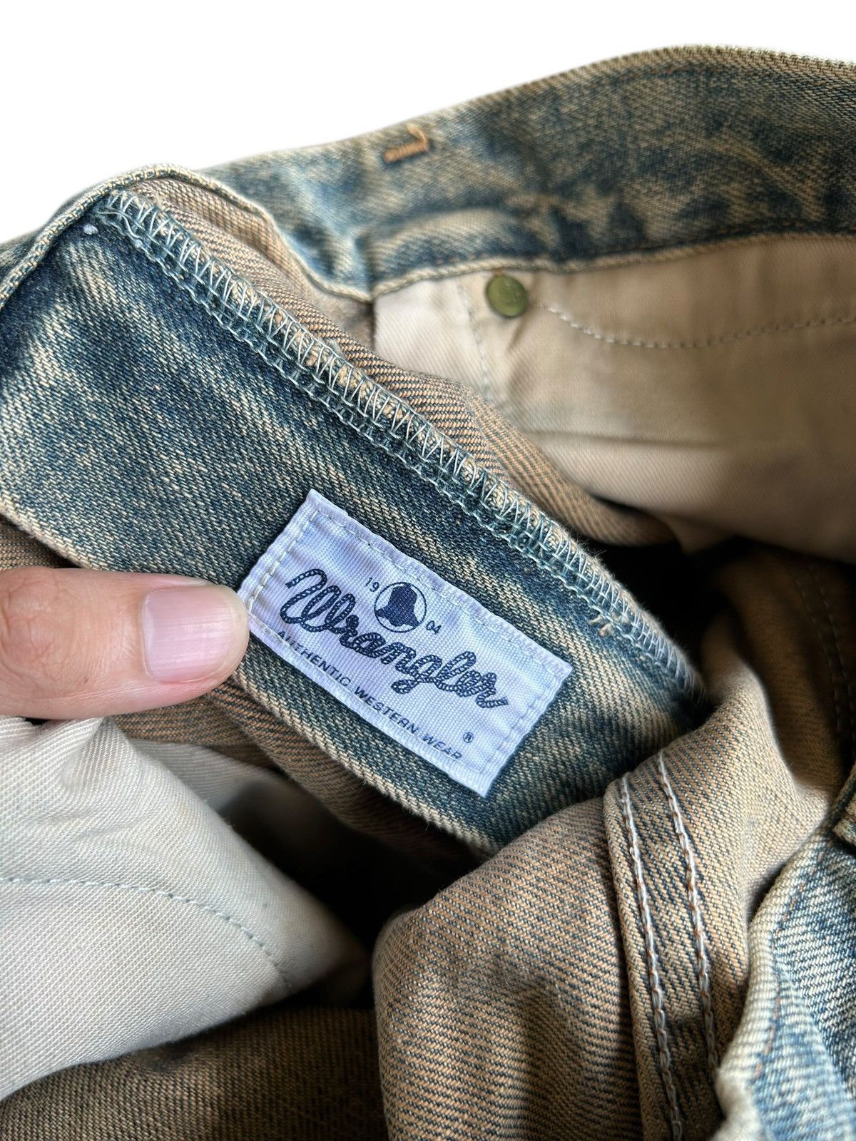 Japanese Brand × Kapital × Vintage Wrangler Selvedge Baggy Distressed Denim Jeans Rusty Size US 31 - 7 Thumbnail