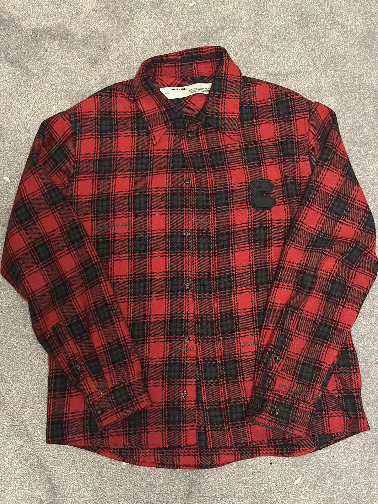 image of Off White Off-White Flannel in Black, Men's (Size Medium)