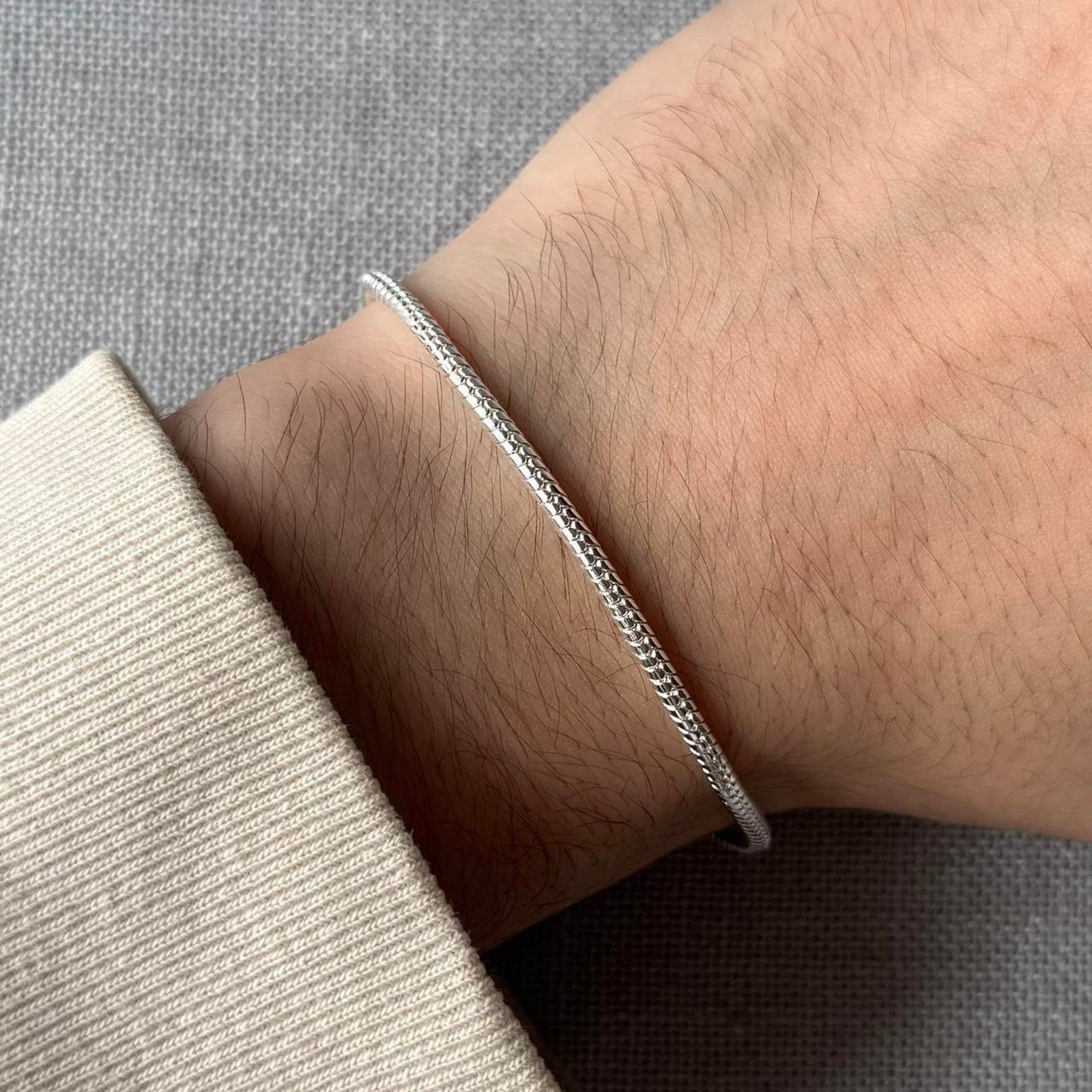 Other Classic silver rope chain bracelet MENS2 Size ONE SIZE - 2 Thumbnail