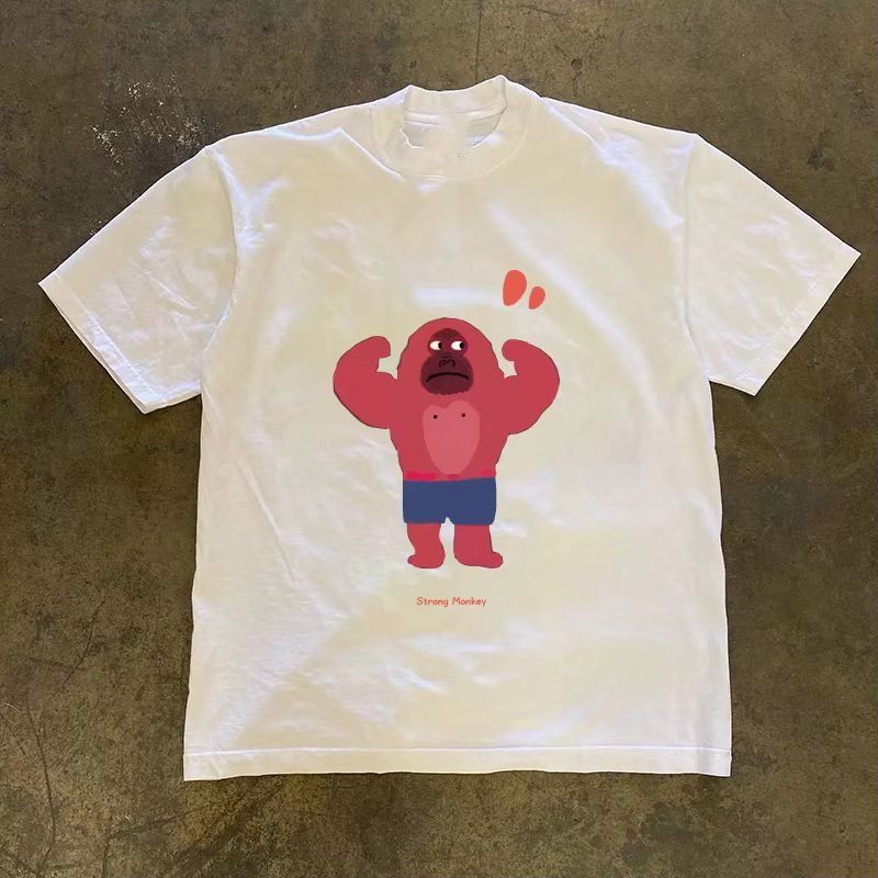 Vintage White retro cartoon printed cotton t-shirt Size US M / EU 48-50 / 2 - 1 Thumbnail