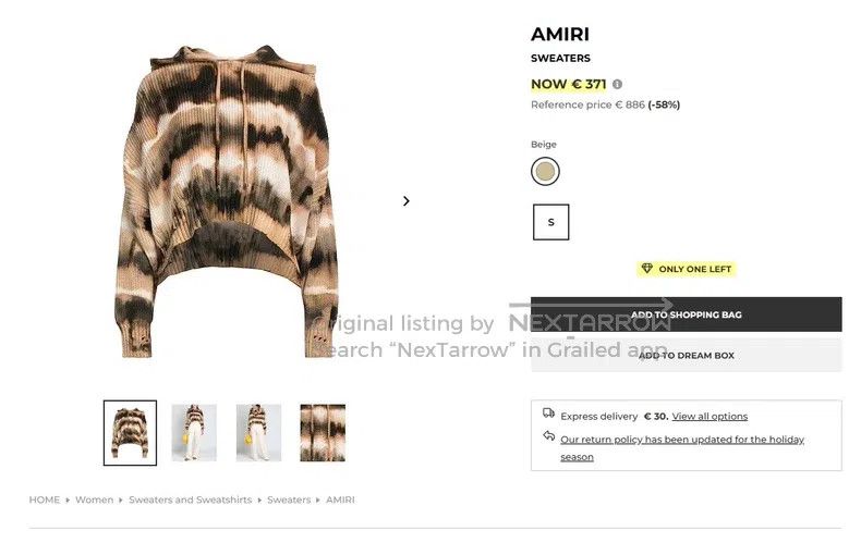 Amiri Amiri Women's Hooded Knitted Sweater Size M / US 6-8 / IT 42-44 - 7 Thumbnail