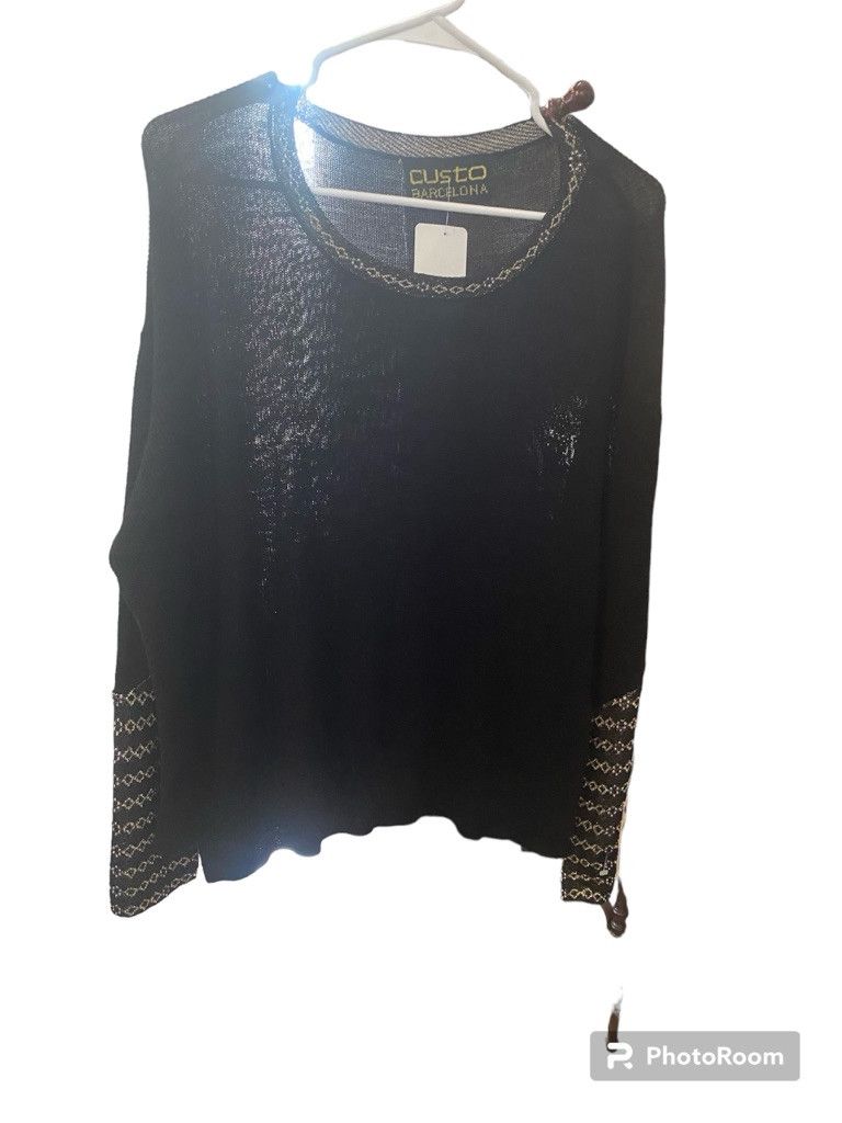 image of Custo Barcelona 100% Black Sweater Size L, Women's