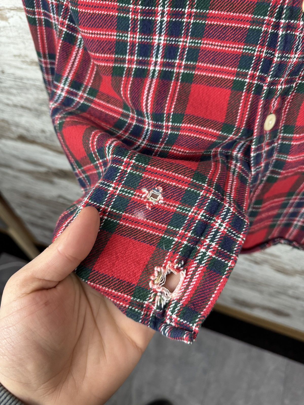 Polo Ralph Lauren Mens Vintage distressed Polo Ralph Lauren flannel shirts Size US M / EU 48-50 / 2 - 9 Thumbnail