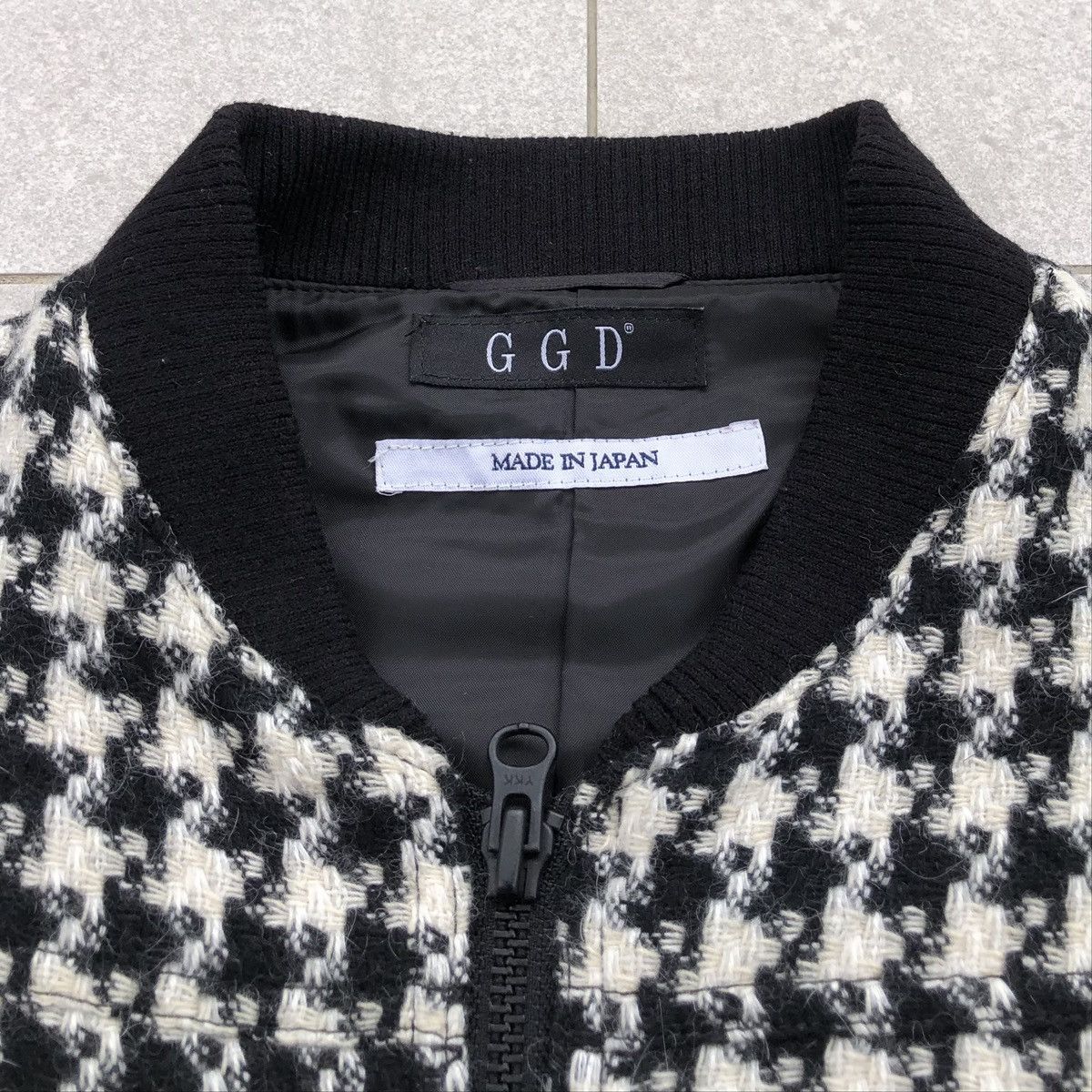 Japanese Brand Japanese Brand GGD Houndstooth Bomber Jacket In Black/white Size S / US 4 / IT 40 - 15 Thumbnail