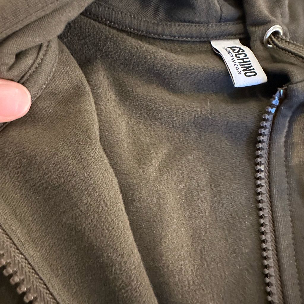 Moschino MOSCHINO Men Khaki Tape Logo Pocket Zip Up Hoody Size US S / EU 44-46 / 1 - 9 Thumbnail