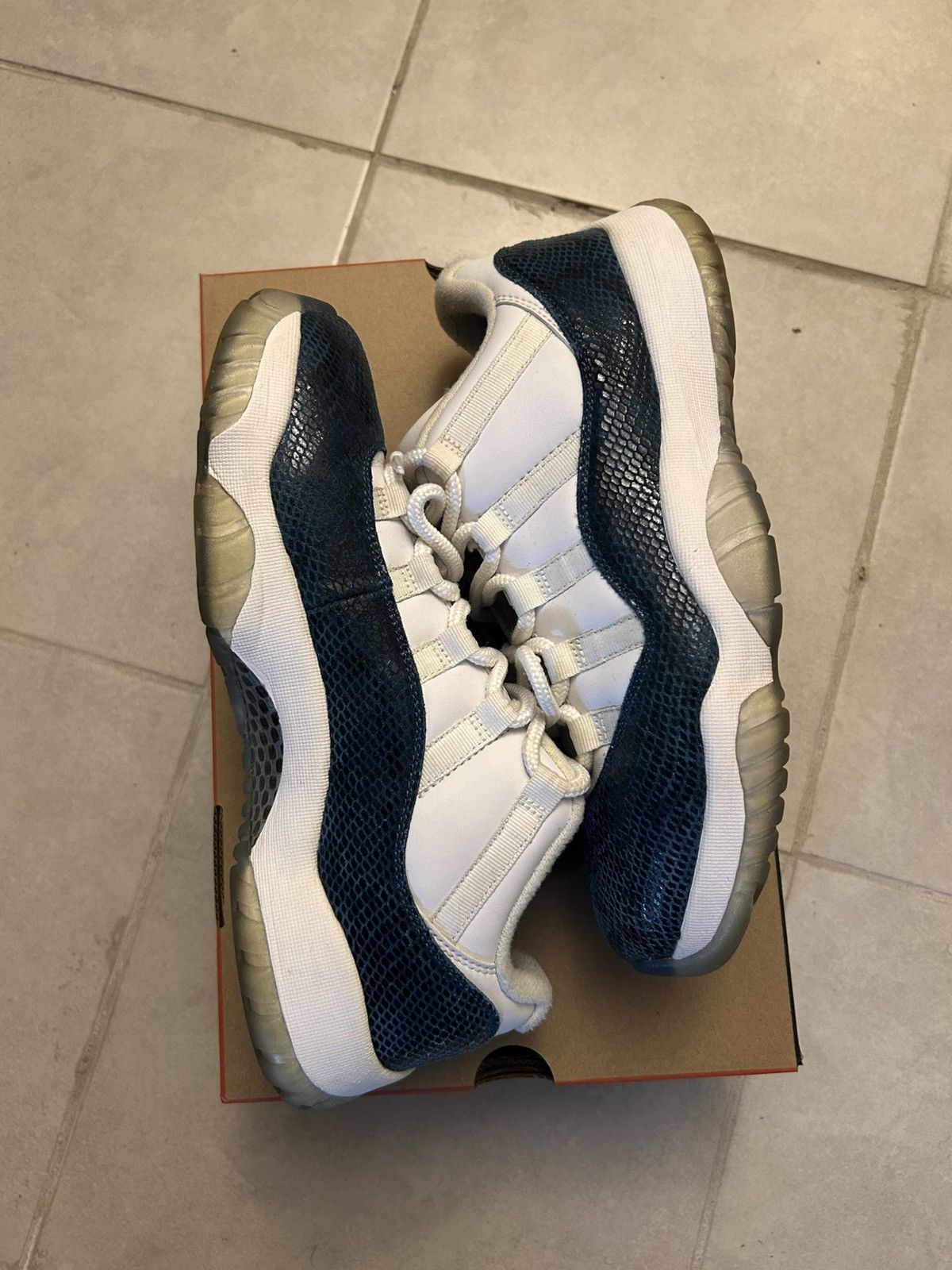 Jordan 11 Low Retro Navy Snakeskin