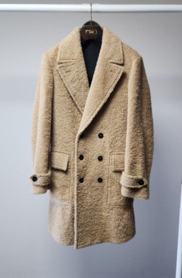 Tom Ford o1sm1stk0124 Alpaca Mohair Boucle Coat in Beige Size US M / EU 48-50 / 2 - 1 Thumbnail