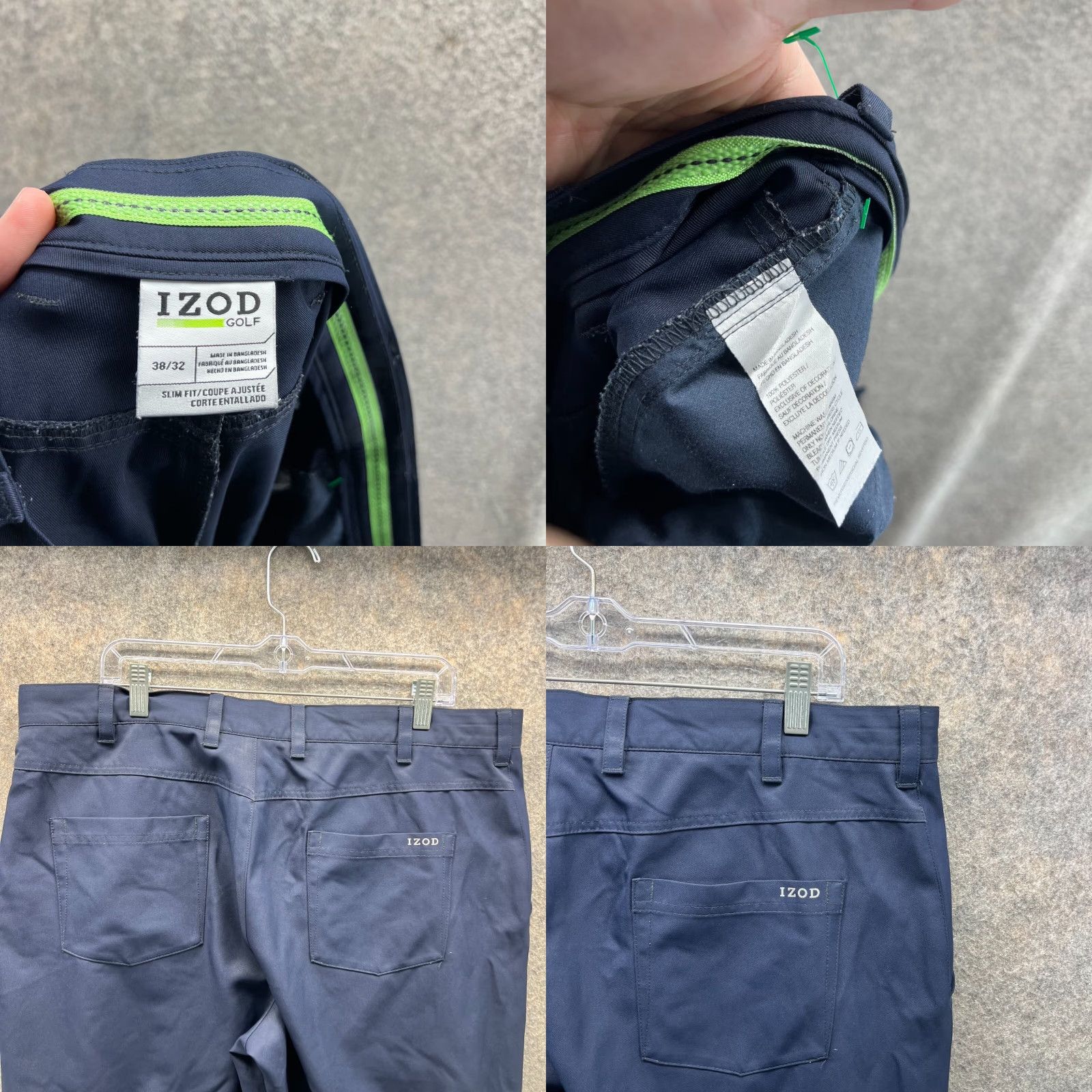 Izod Izod Pants Men 38x32 Chino Flat Front Athletic Black Jeans? (Note: "Jeans" not in original) Size US 38 / EU 54 - 8 Thumbnail
