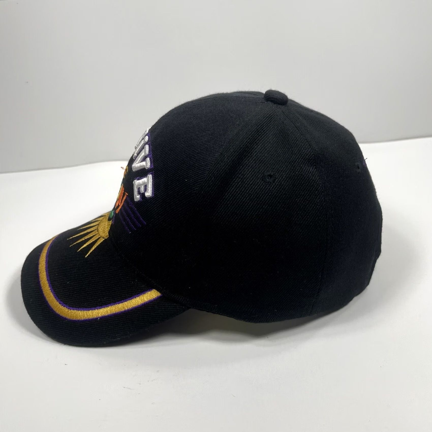 Native Golden Lion Hat Adult Black Adjustable StrapBack Baseball Cap Native Embroidered Black Logo Cap Men Adjustable StrapBack Hat Size ONE SIZE - 4 Thumbnail