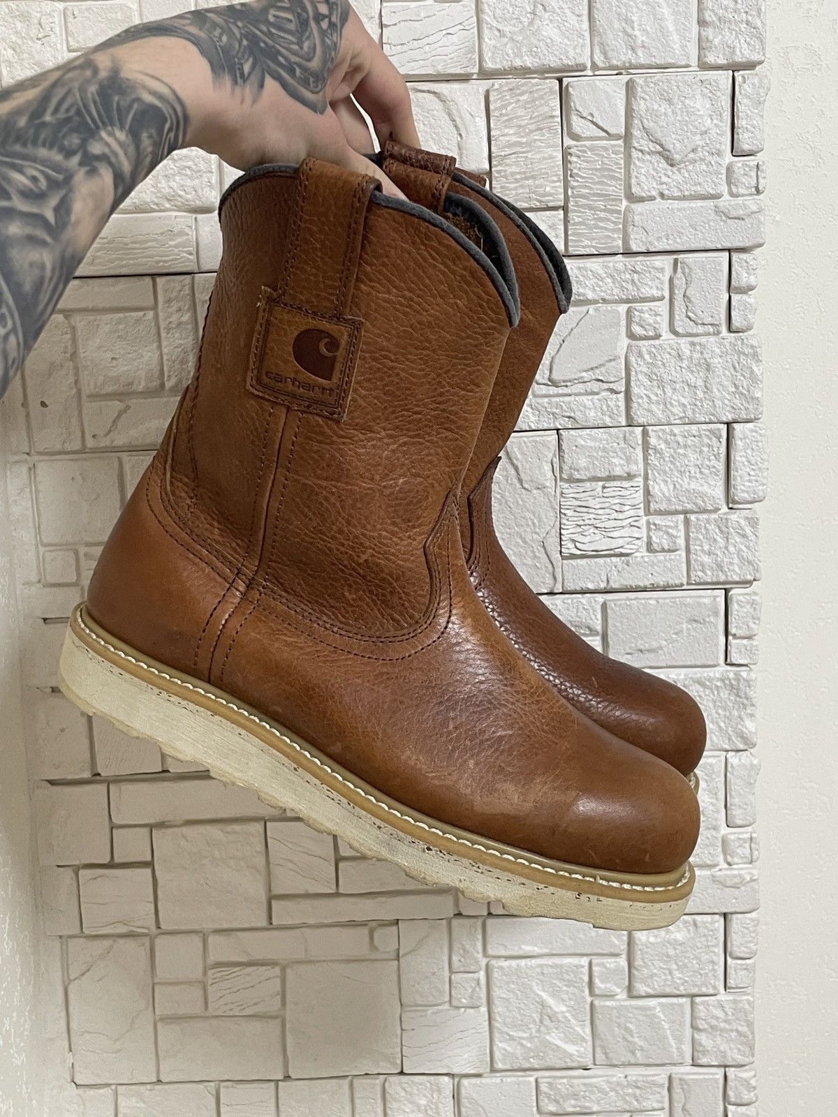 Carhartt Carhartt Steel Toe Leather Work Boots Brown Size 41 Size US 8 / EU 41 - 2 Thumbnail