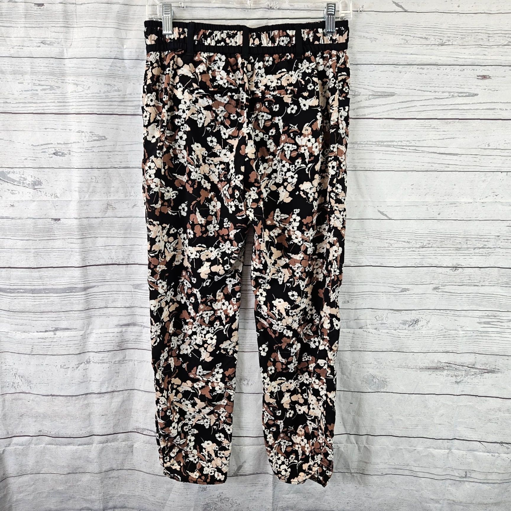 Vintage Cartonnier Womens Cropped Pants Sz 8 Black Floral Mid Rise Inseam 24.5in Shirt? Size 30" / US 8 / IT 44 - 3 Thumbnail