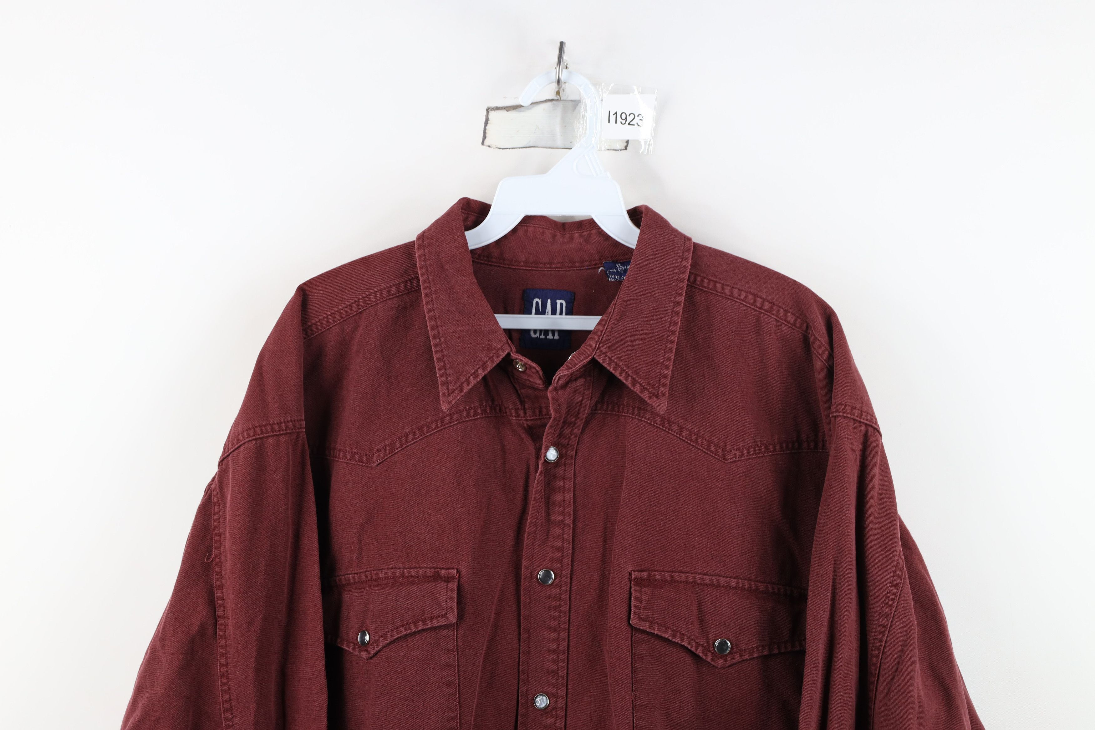 Gap Vintage 90s Gap Western Cowboy Snap Button Shirt Red Cotton Size US XL / EU 56 / 4 - 2 Thumbnail