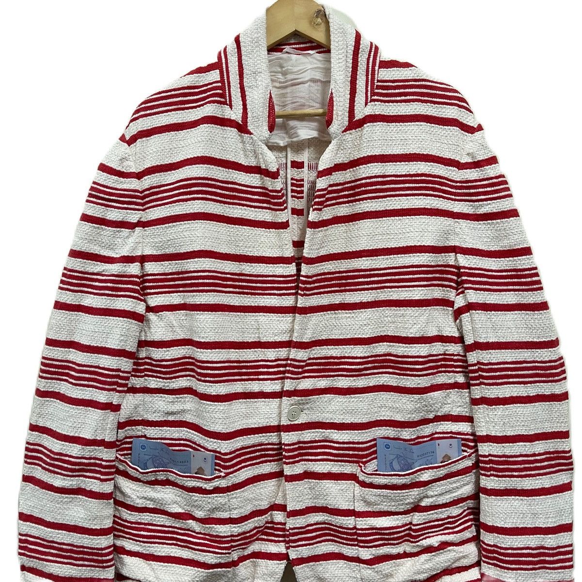 Grifoni Mauro Grifoni stripe knit jacket minimalist casual Size 48R - 3 Thumbnail