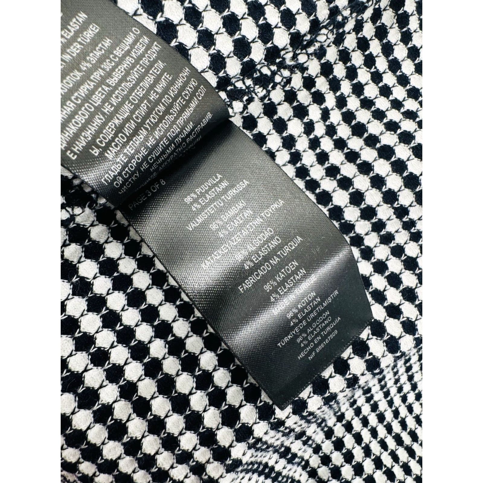 Ted Baker TED BAKER London Polo Shirt - Textured Geometric Zip Collar Men’s XS?M? Size M Black/White Shirt Size US M / EU 48-50 / 2 - 6 Thumbnail