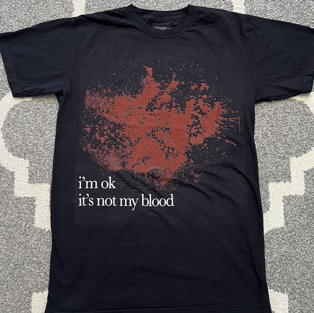 image of Destroy Lonely x Ken Carson I’M Ok, It’S Not My Blood T-Shirt in Black, Men's (Size Medium)