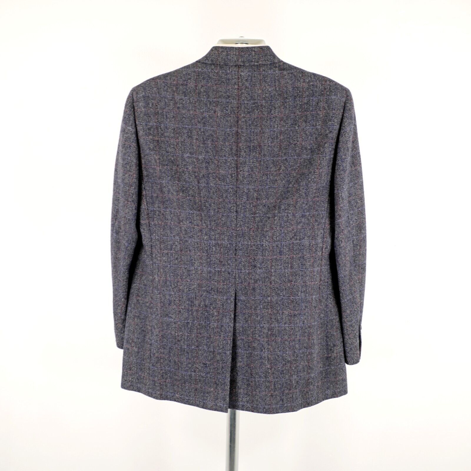 Hart Schaffner Marx Hart Schaffner Marx Tweed Wool Gray Houndstooth Red Blue Win Size 40R - 6 Thumbnail