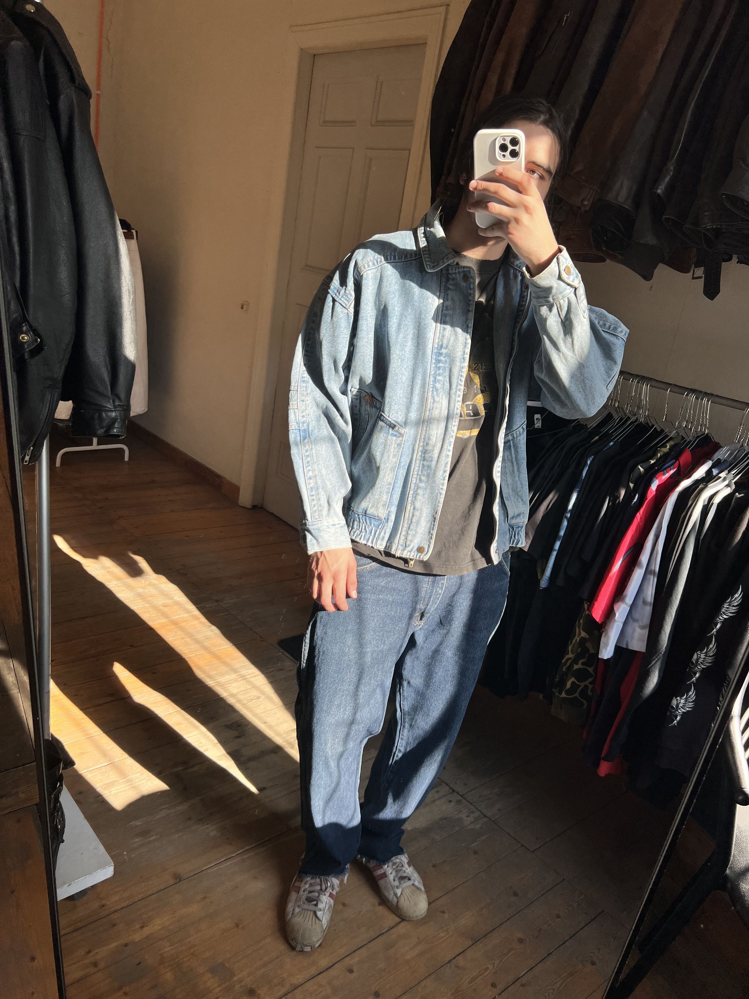 Other Brams Paris Vintage Heavy Denim Bomber Jacket NFS Size US XL / EU 56 / 4 - 2 Thumbnail