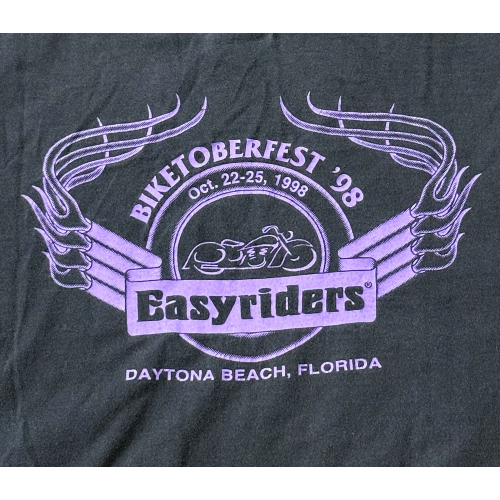 Vintage VINTAGE Easyriders Shirt Large 90s Daytona Beach Biketoberfest Pin Up Harley T-Shirt Mens Black Size US L / EU 52-54 / 3 - 4 Thumbnail