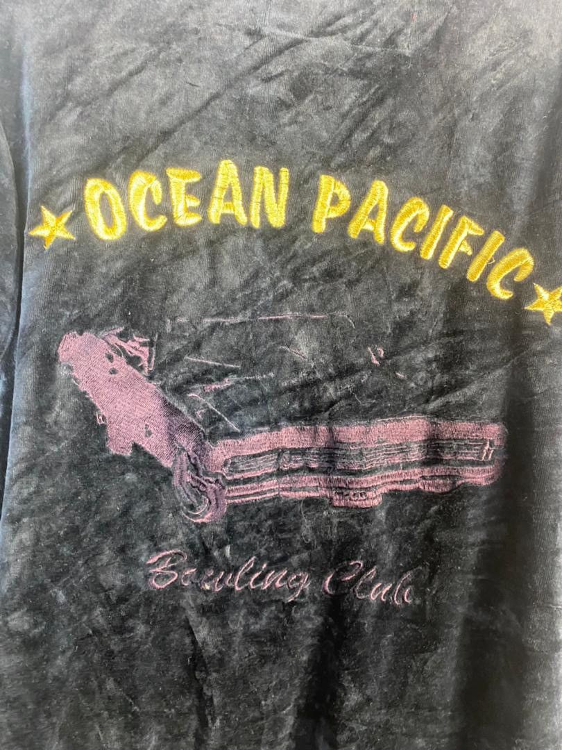 Japanese Brand × Vintage Houston ocean pacific bowling club velvet zipper sweater Size US M / EU 48-50 / 2 - 7 Thumbnail
