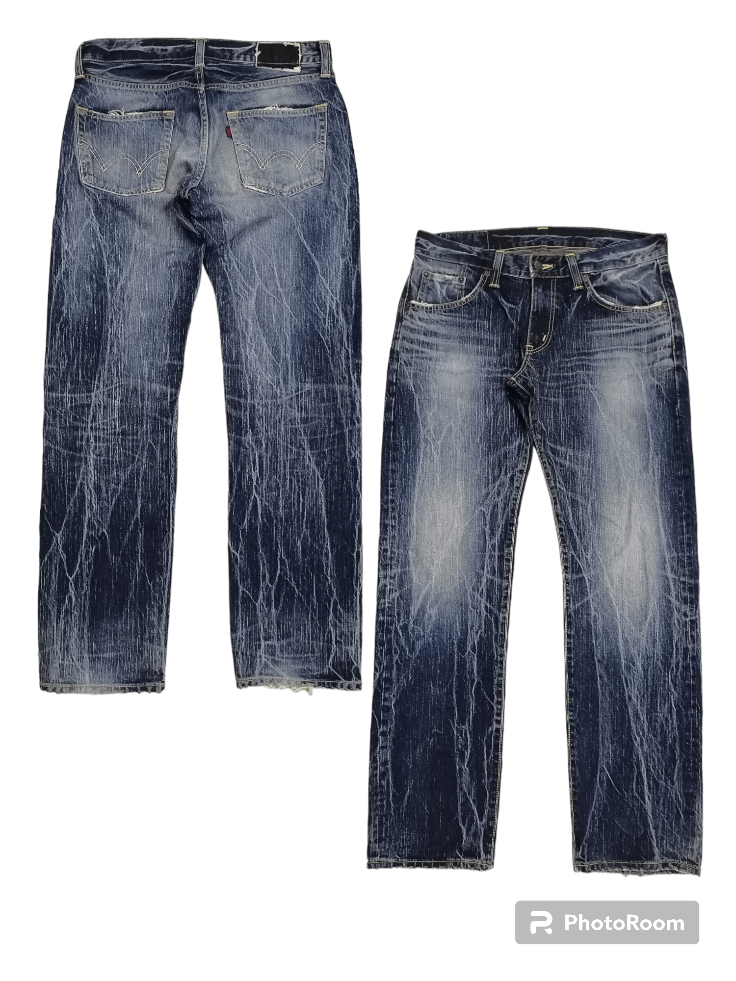 Edwin Claw Mark Lightning Distressed Denim Pants