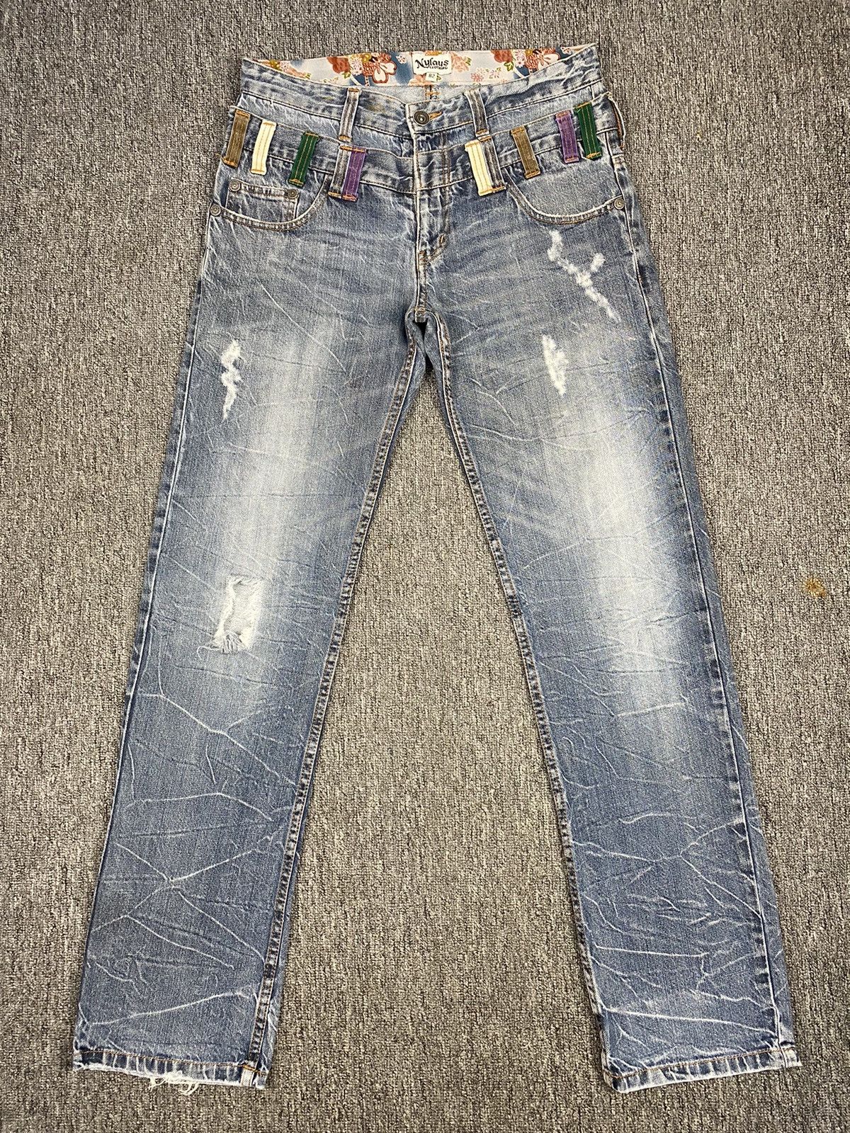 If Six Was Nine × Japanese Brand Nylaus Distressed Flare Jean Size US 31 - 2 Thumbnail
