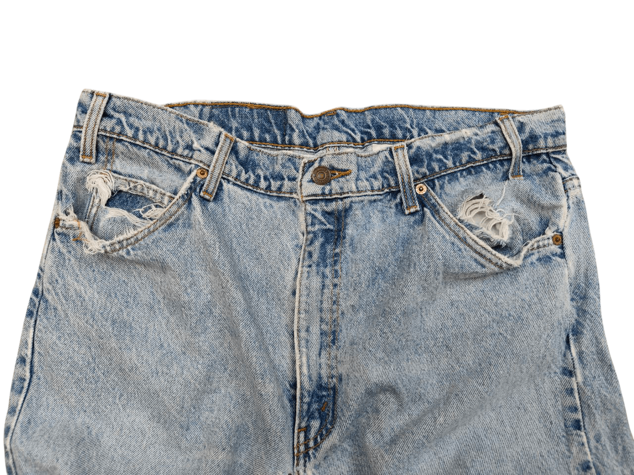 Levi's 90s VIntage Levi's 505 Orange Tab Distressed Denim Size US 36 / EU 52 - 7 Thumbnail