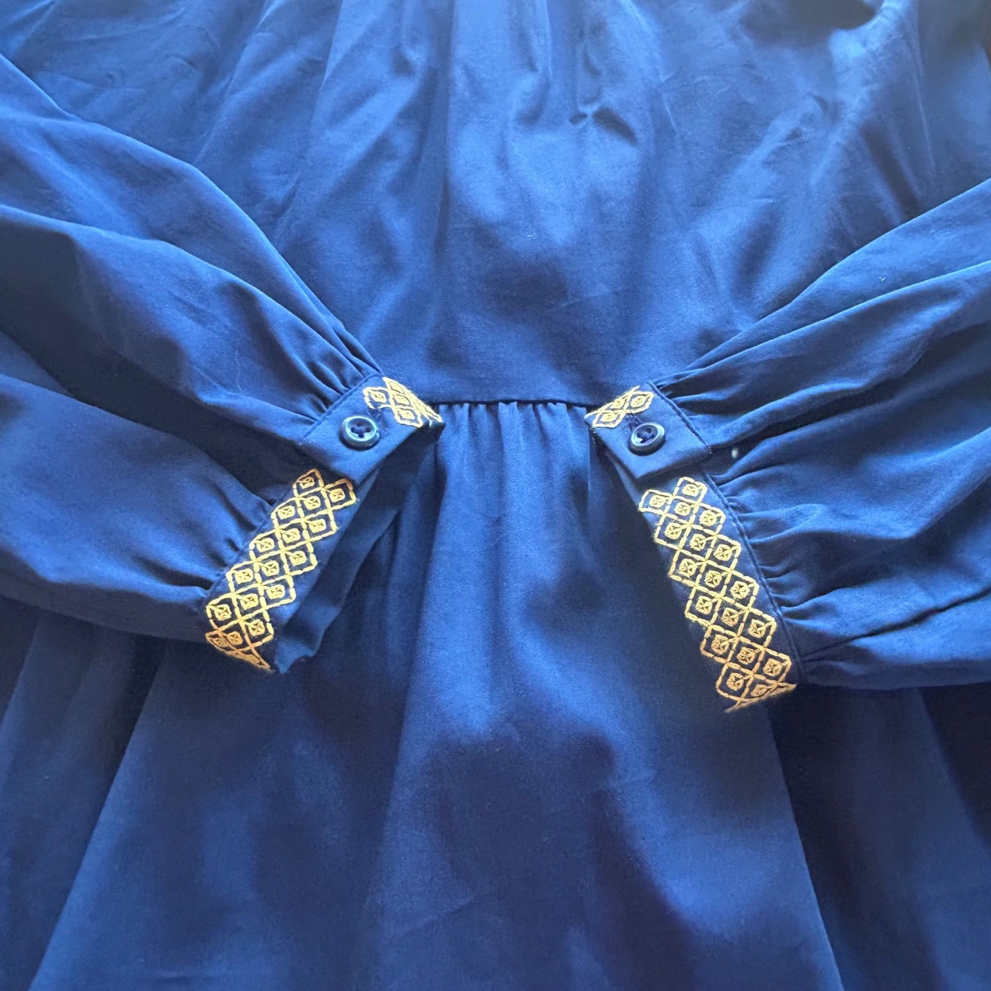 Elizabeth and James Elizabeth And James Navy Boho Smocked Babydoll Dress S Size S / US 4 / IT 40 - 8 Thumbnail