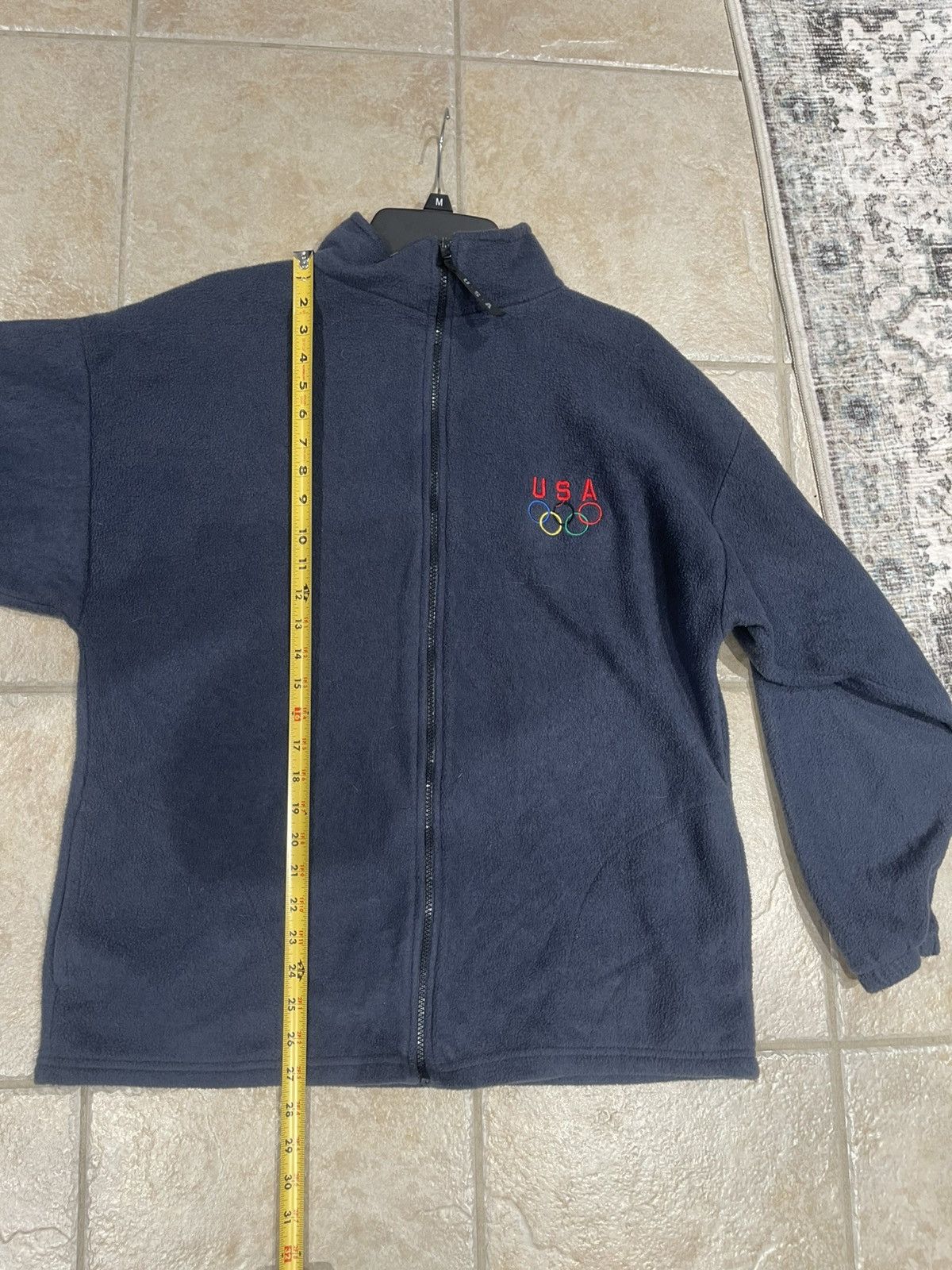 Other USA Men's Solid Blue Full Zip XL Olympic Rings Sweatshirt Size US XL / EU 56 / 4 - 6 Thumbnail