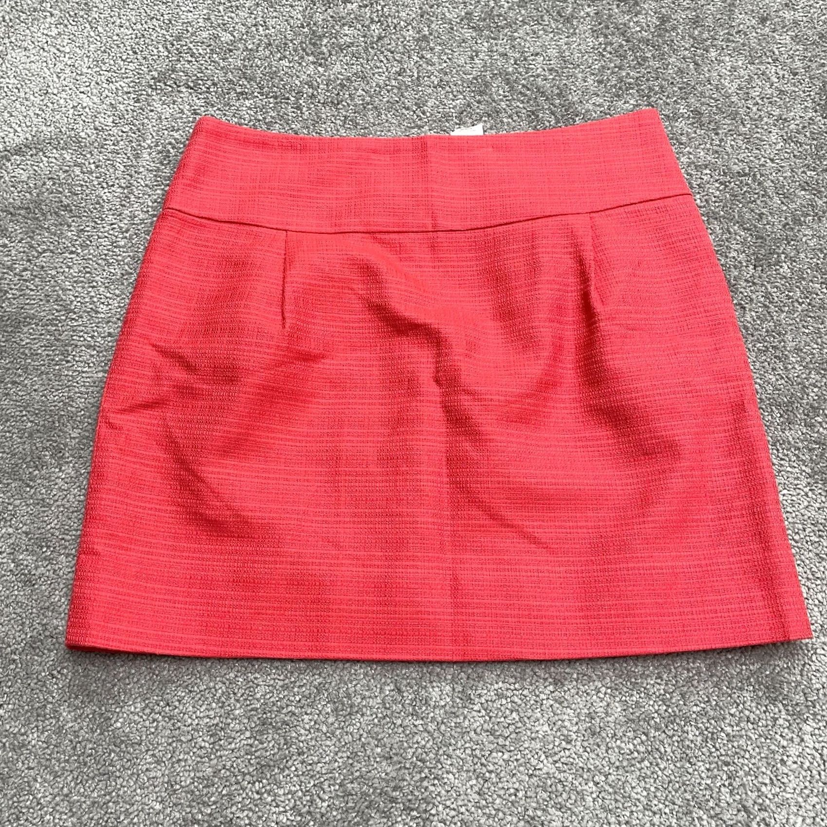 J.Crew J.CREW Tweed Skirt Womens 0 Short Pencil Lined Back Zip Orange Casual Work Vintage: No Size 25" / US 0 / IT 36 - 2 Thumbnail