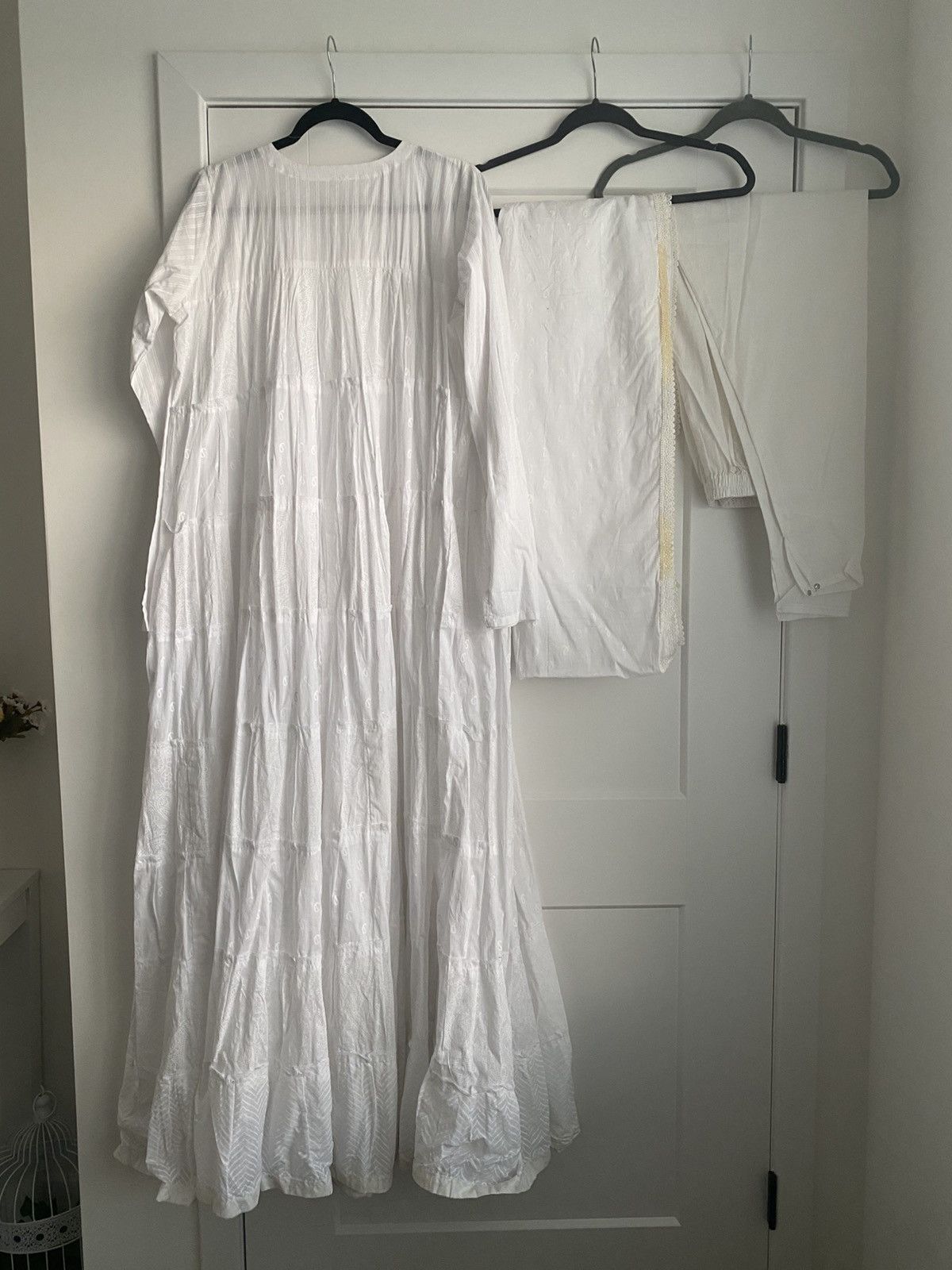 Other Firdaus Khari white Block Printed Tiered Anarkali Size XL / US 12-14 / IT 48-50 - 7 Thumbnail