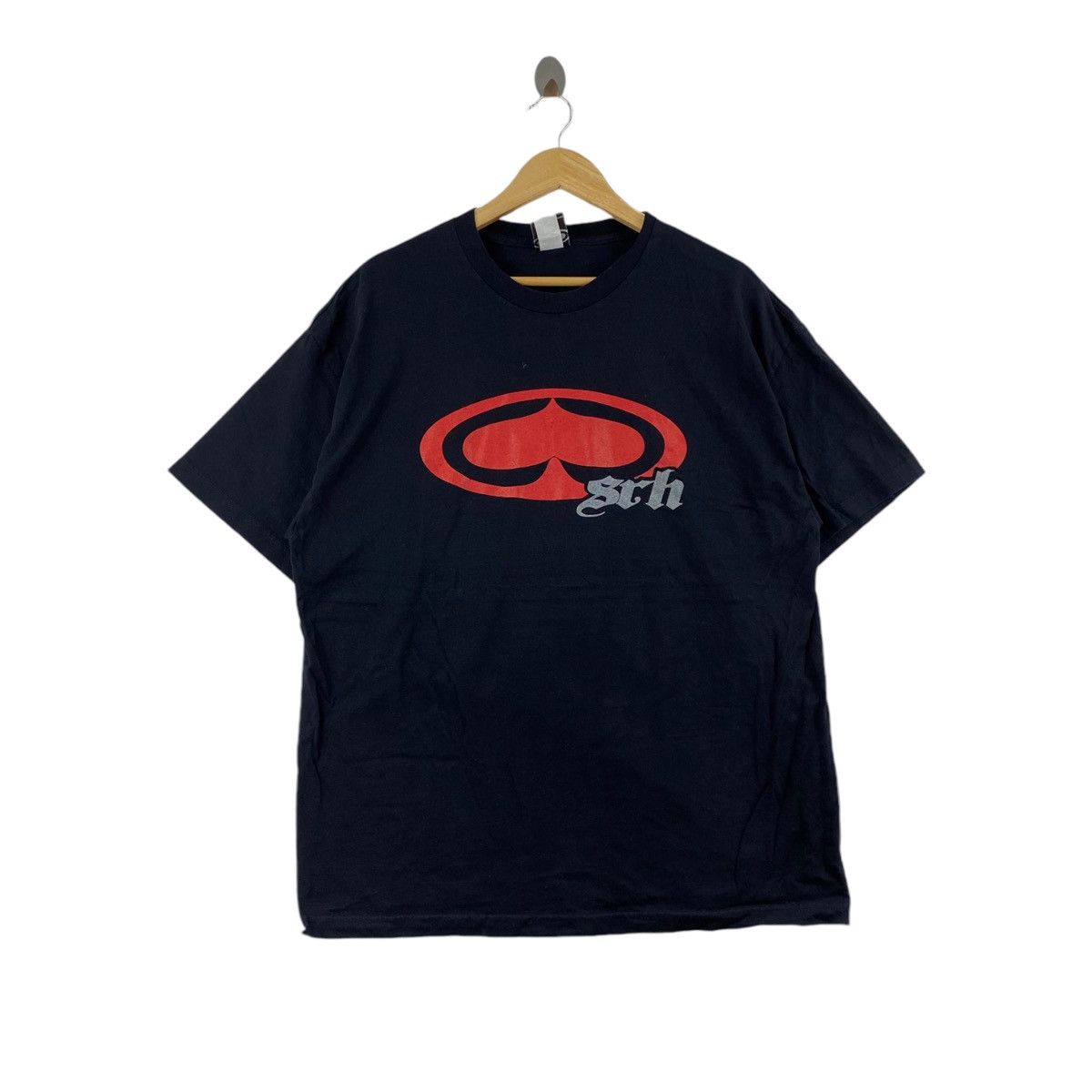 Vintage Vintage 90s SRH USA Skateboard Logo Print Oversize Black Size US XL / EU 56 / 4 - 1 Thumbnail