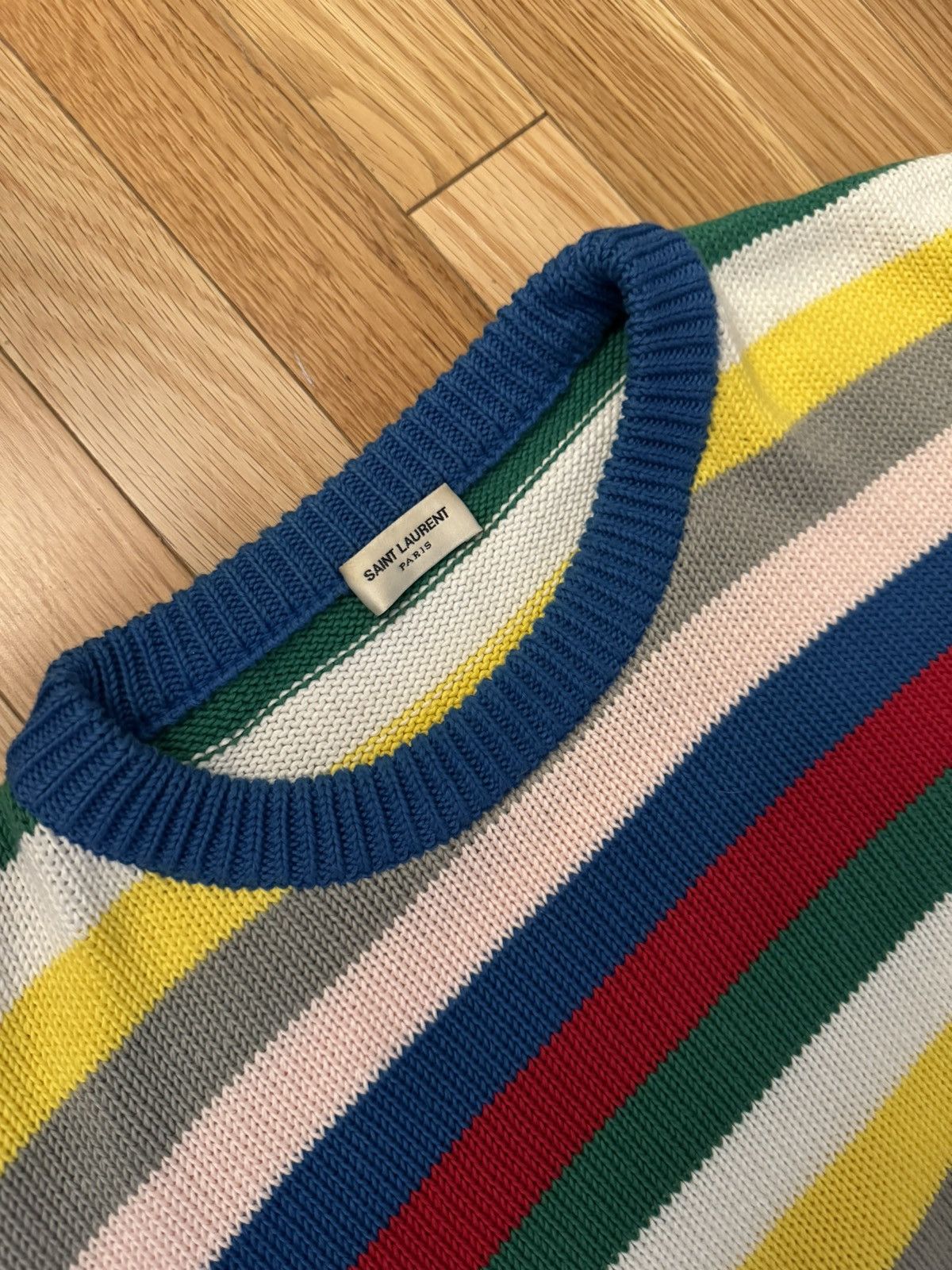 image of Vintage YSL Multicolor Crew Neck, Men's (Size Medium)