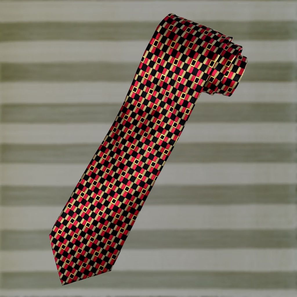 Brioni Brioni Geometric Multicolor Silk Tie Men’s Long 61.5" 3.5" Made in Italy Size ONE SIZE - 1 Thumbnail