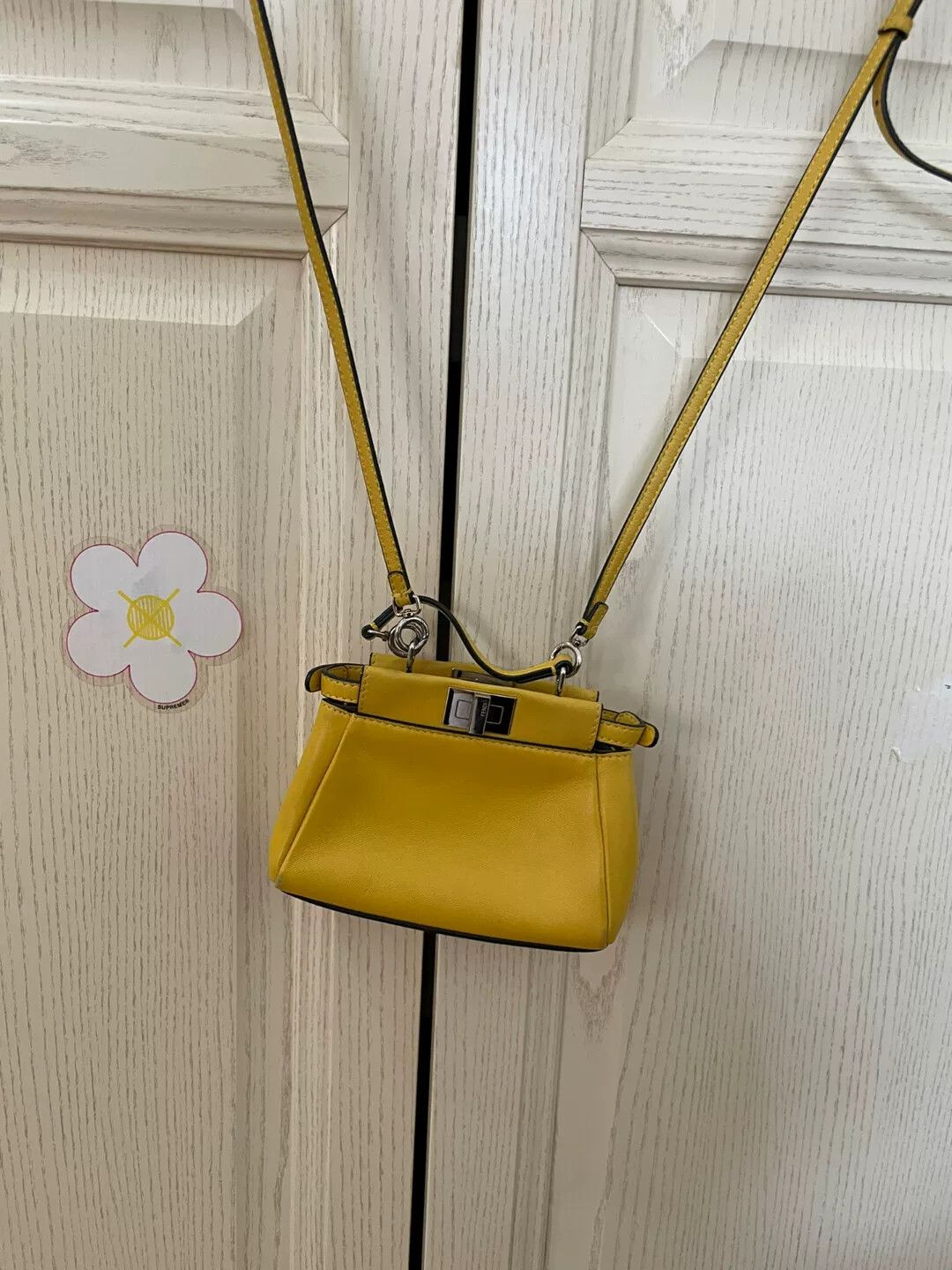 Fendi Fendi Peekaboo Mini Yellow Handbag Size ONE SIZE - 1 Thumbnail