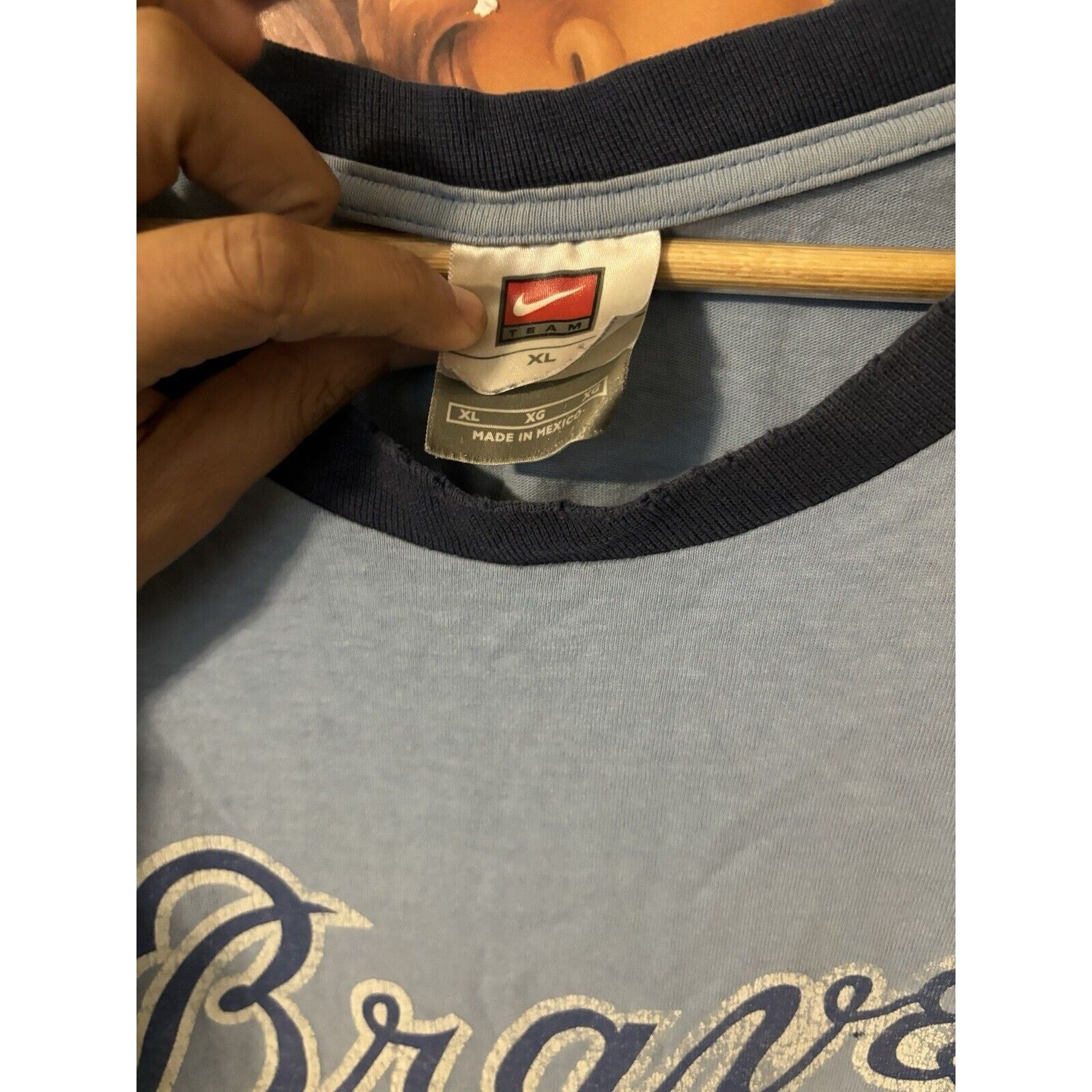 Nike vintage size nike braves atlanta shredded mlb T-shirt blue Size US M / EU 48-50 / 2 - 3 Thumbnail