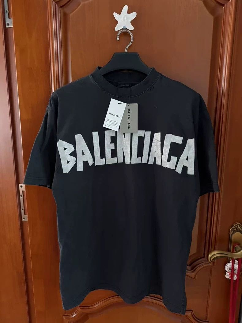 Balenciaga Silver tape short sleeve