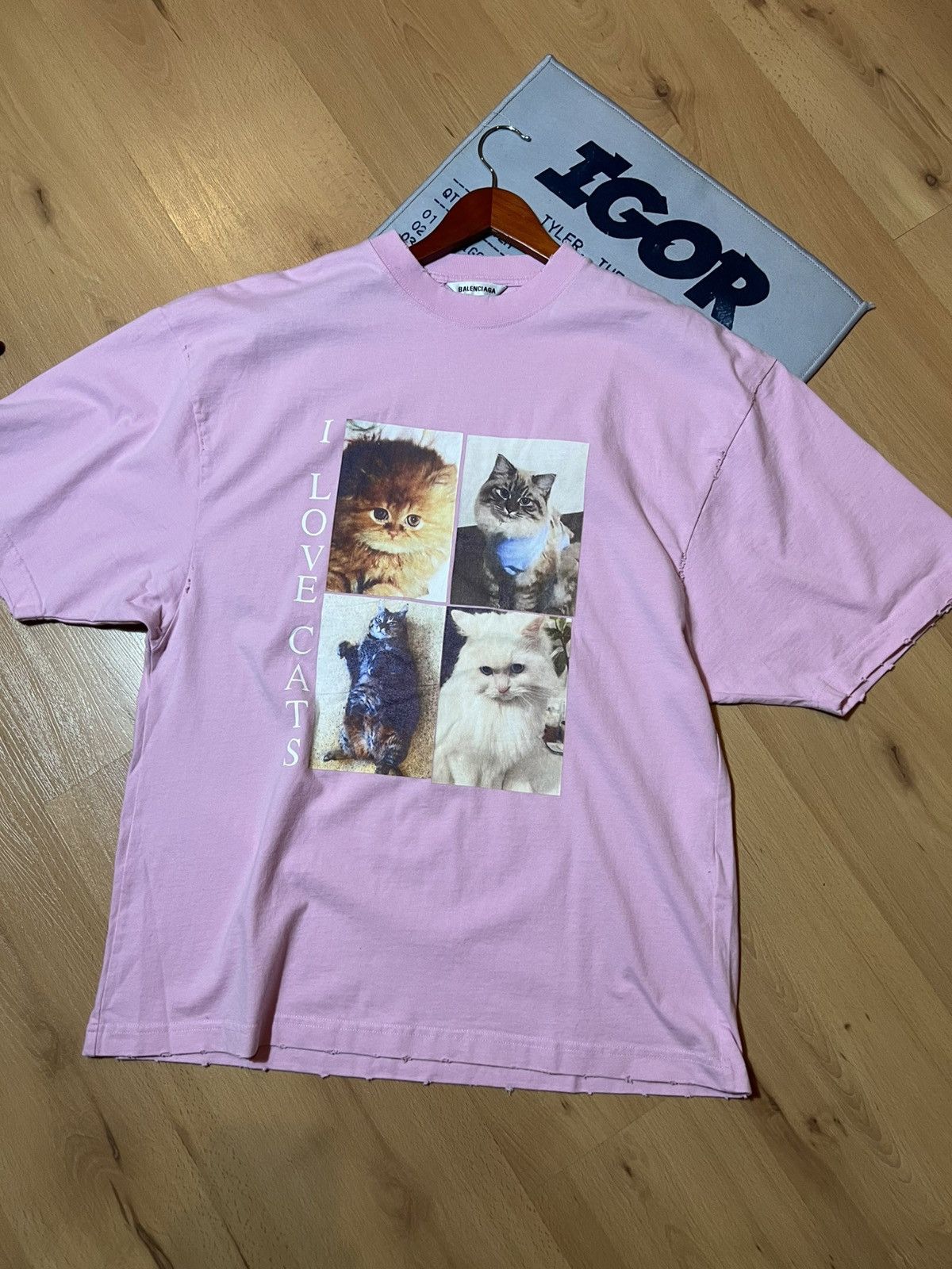 Balenciaga Balenciaga I Love Cats Pink Oversized Tee Shirt Size US S / EU 44-46 / 1 - 3 Thumbnail