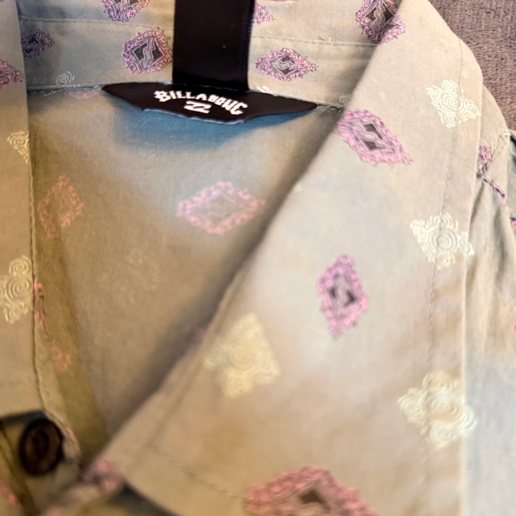 Billabong Billabong Chase SS Shirt Geometric Diamond Button Down Sage Green NWT Mens Small Size US S / EU 44-46 / 1 - 6 Thumbnail