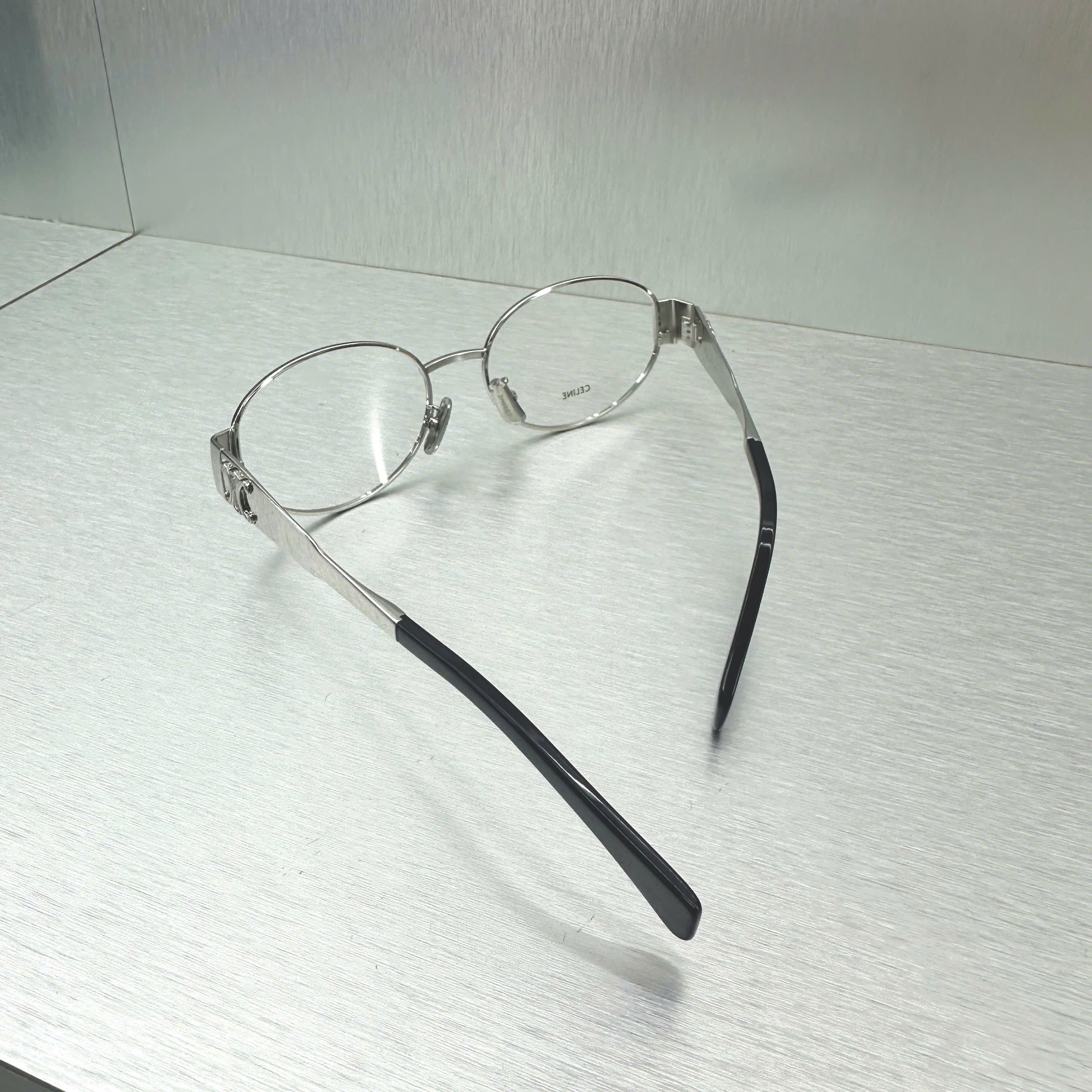 Celine CELINE Metal Triomphe CL50140U 016 Oval Glasses SILVER Size ONE SIZE - 8 Thumbnail