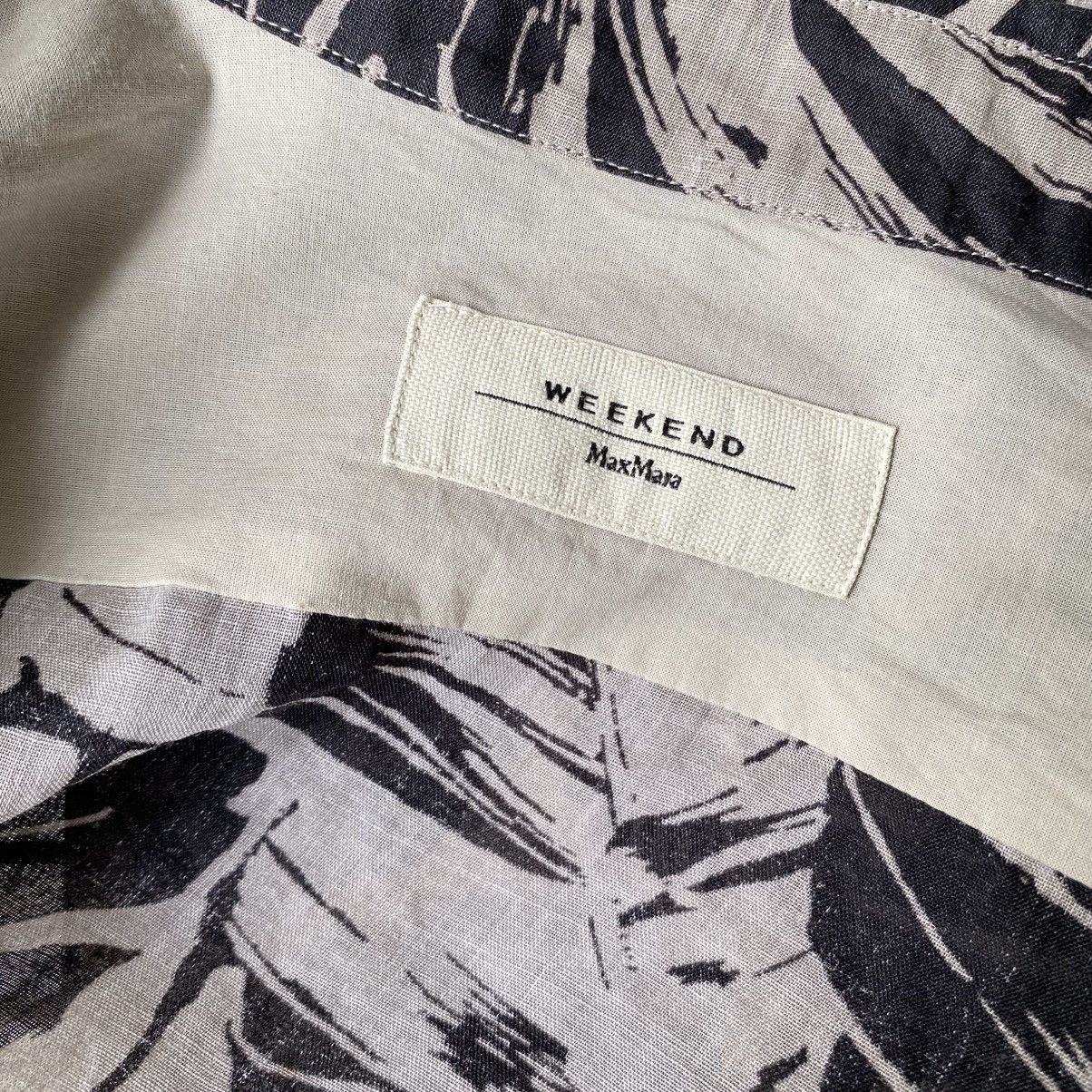 Max Mara Max Mara WEEKEND Beige Leaf Print Button-Up Shirt Size XS / US 0-2 / IT 36-38 - 8 Thumbnail