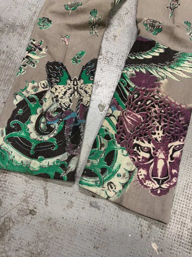 Just Cavalli × Vintage AW2004 Cavalli Grey Eagle Snake Battle Pants Size US 39 - 11 Thumbnail