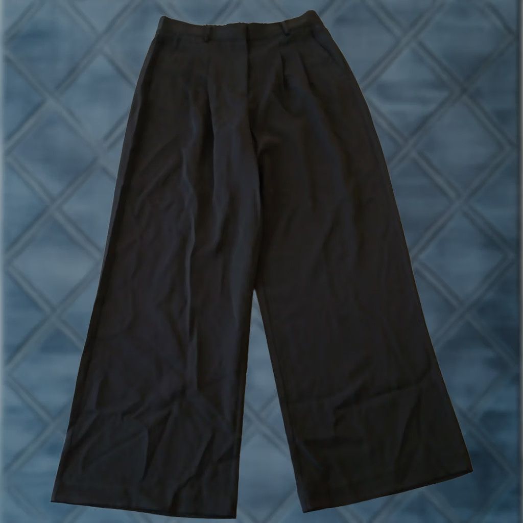 French Connection French Connection Pants Womens Large Black Wide-Leg Ankle Pockets 32x30.5 New Size 36" / US 14 / IT 50 - 1 Thumbnail