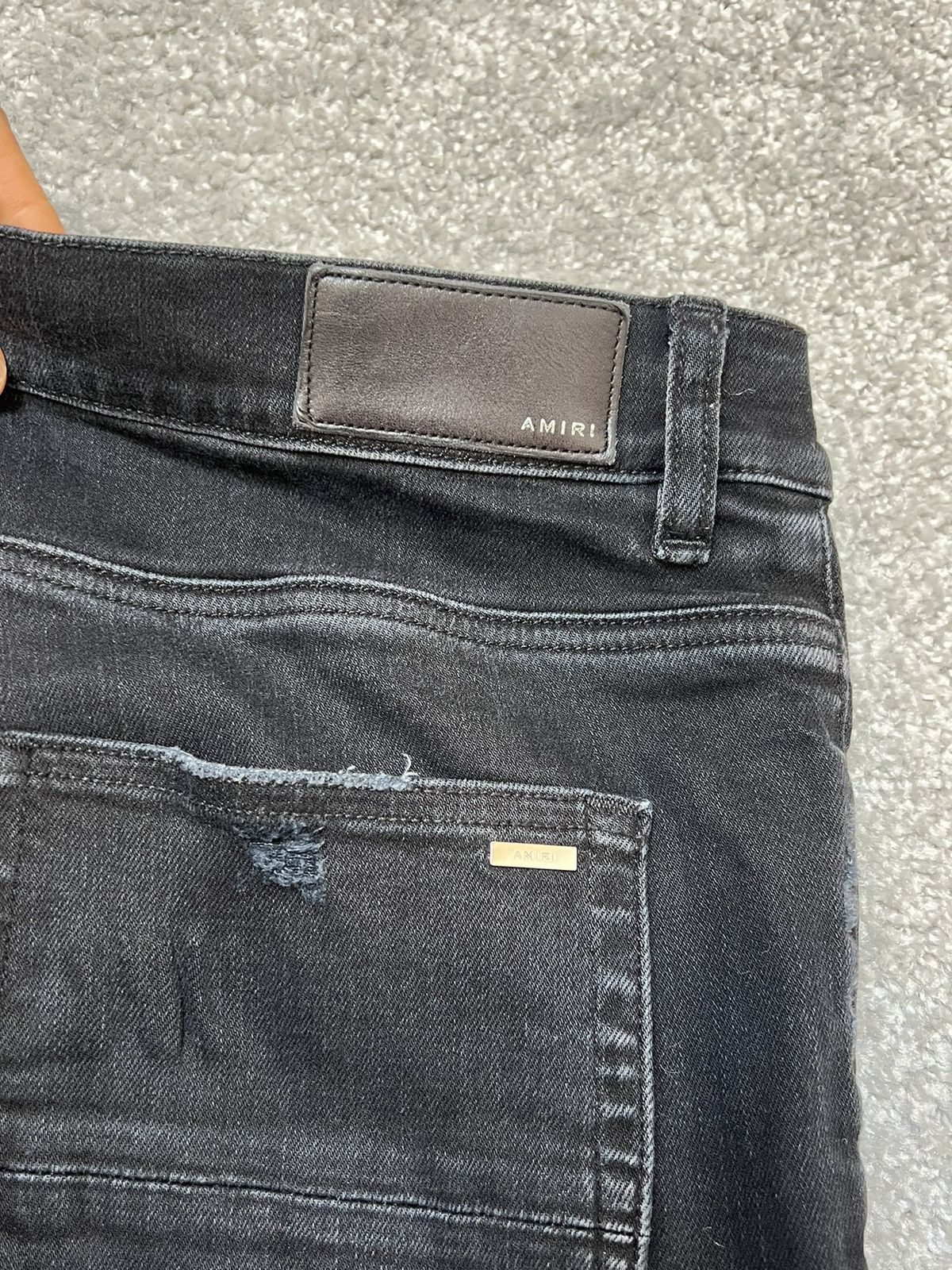 Amiri Amiri MX-1 Black Distressed Skinny Jeans With Brown Patch Size US 36 / EU 52 - 13 Thumbnail