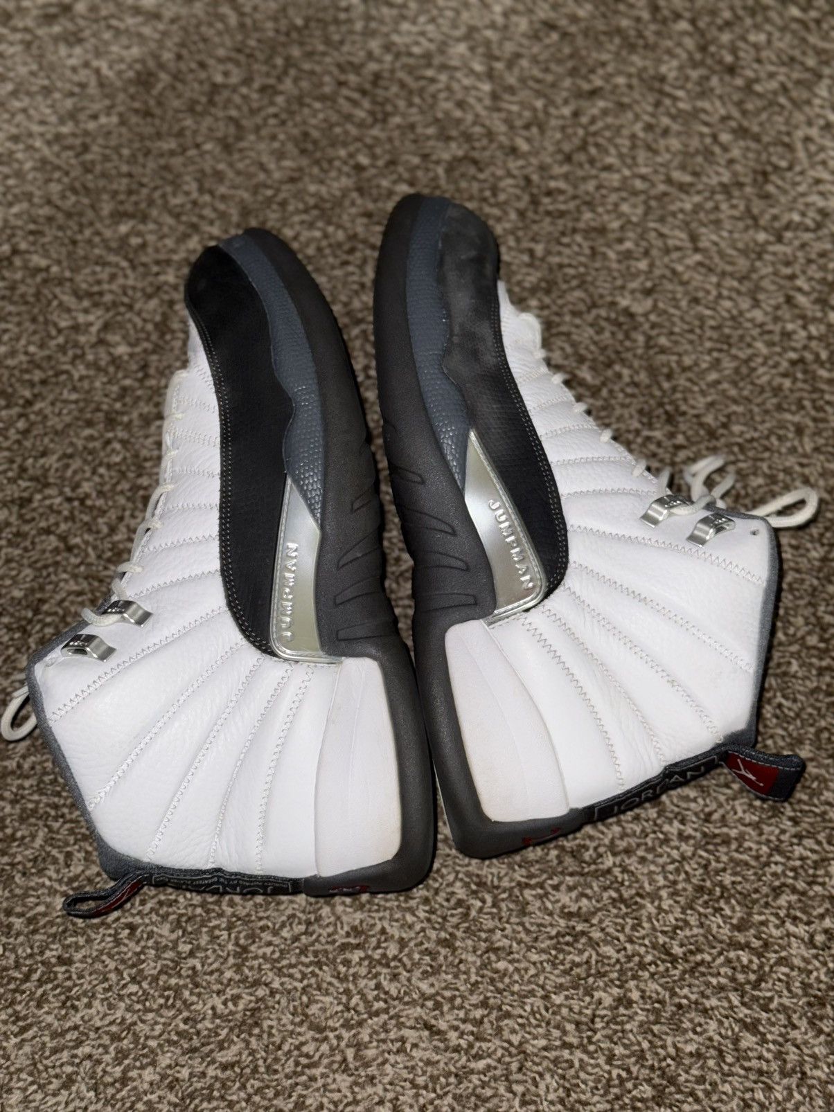 Jordan Brand Jordan 12 Retro White Dark Grey Size US 13 / EU 46 - 3 Thumbnail