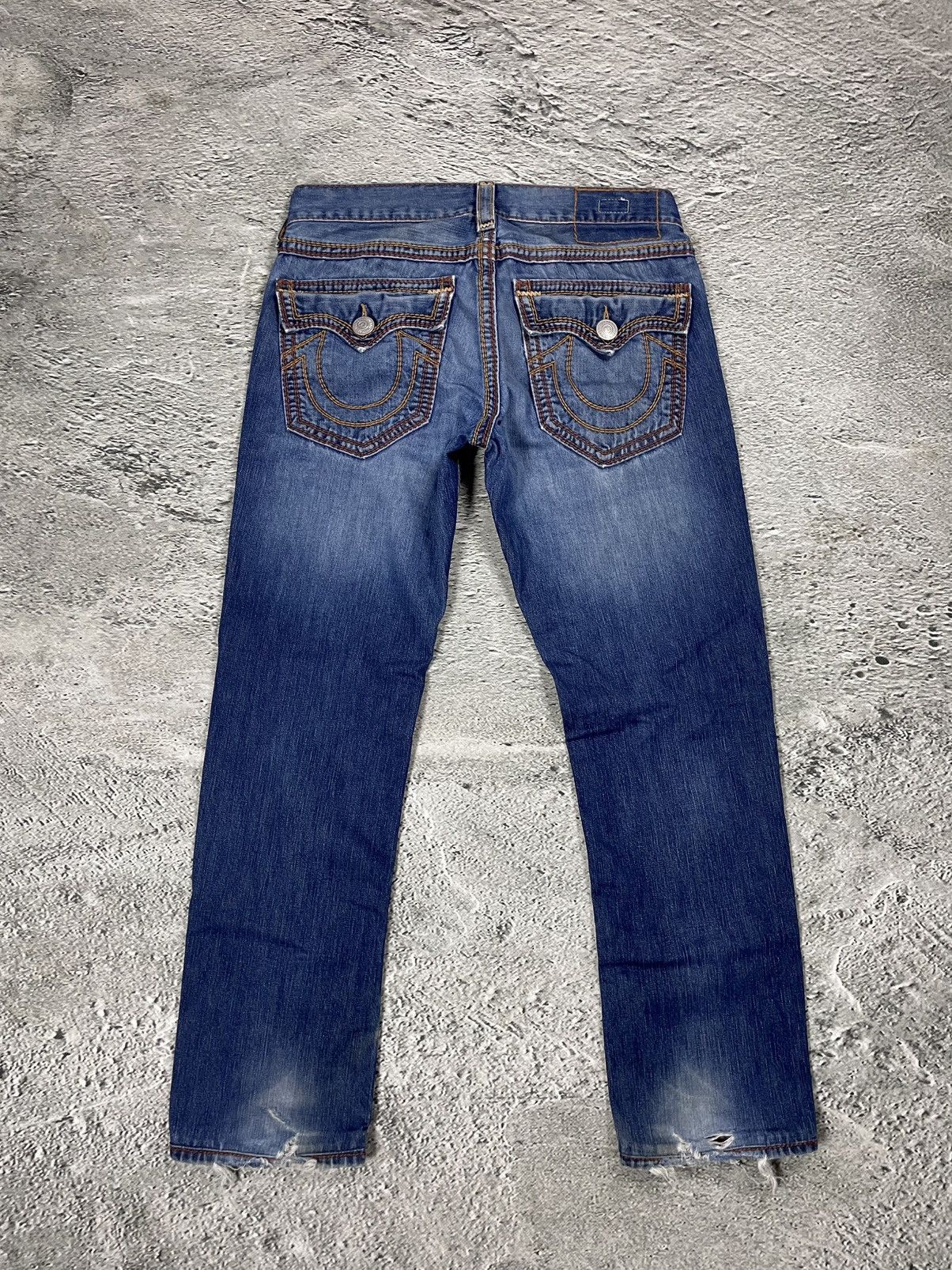 True Religion True Religion vintage blue jeans brown stitching Ricky QT Size US 31 - 1 Thumbnail